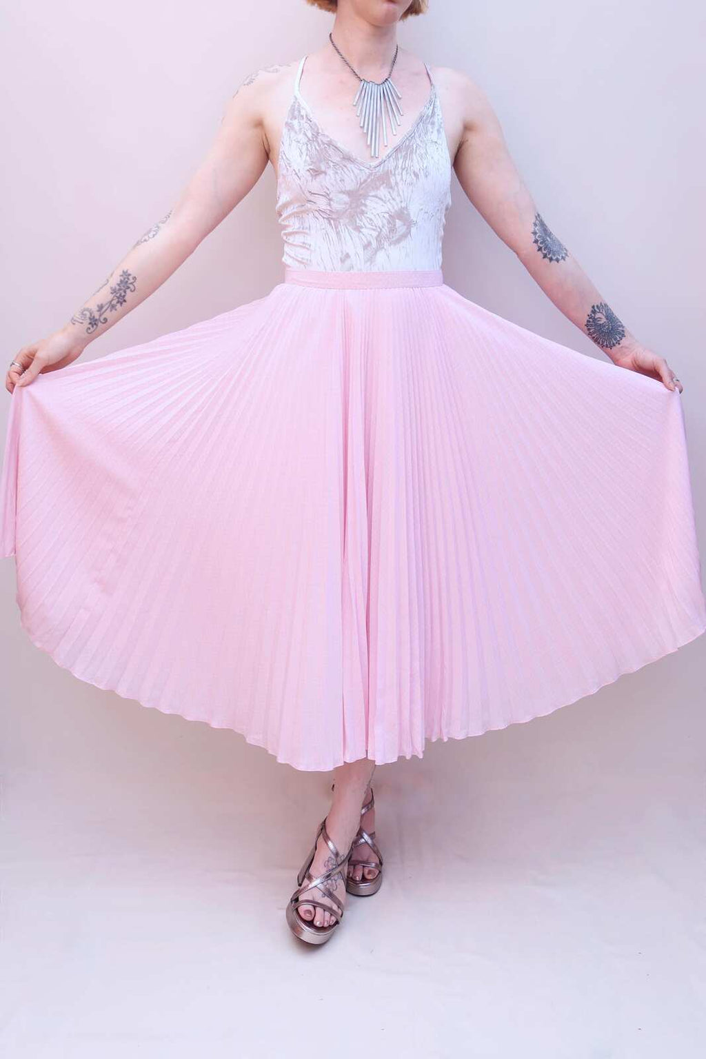 Vintage 80s Pink Polka Dot Skirt