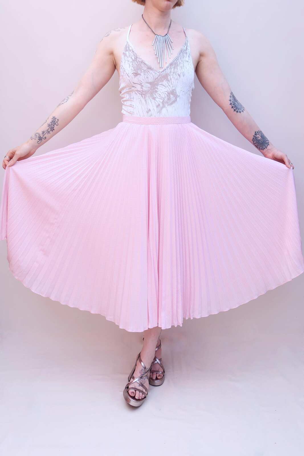 Vintage 80s Pink Polka Dot Skirt