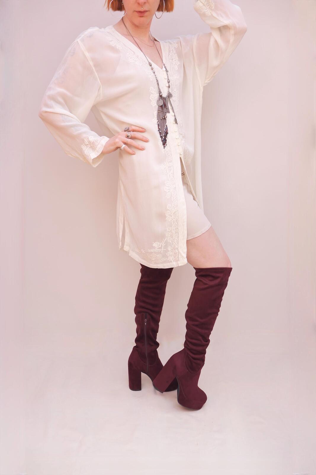 Vintage Embroidered Long Blouse