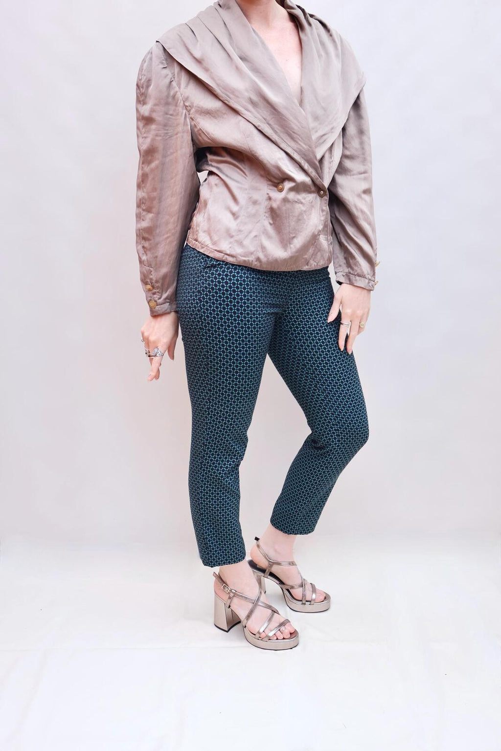 Vintage Silver Silk Blouse