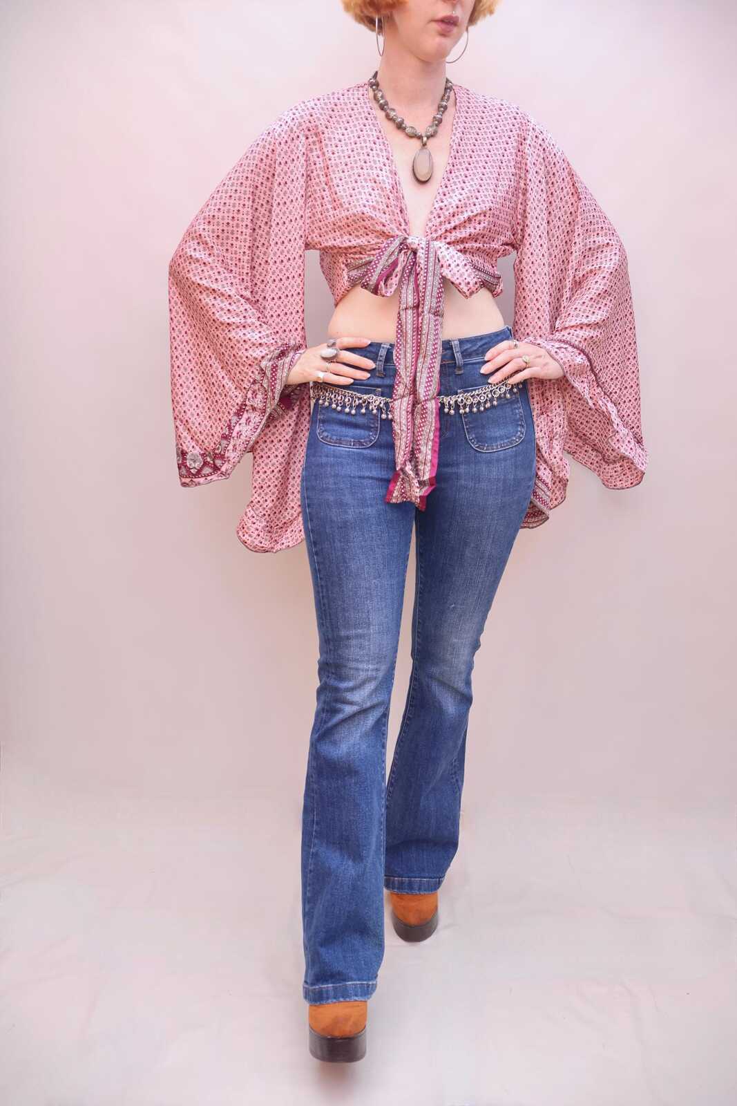 Upcycled Sari Silk Blouse