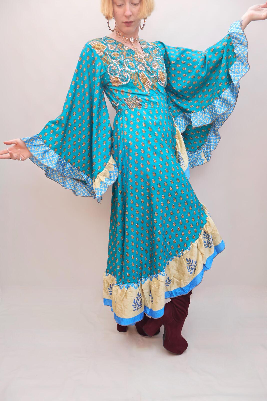 Upcycled Sari Wrap Dress