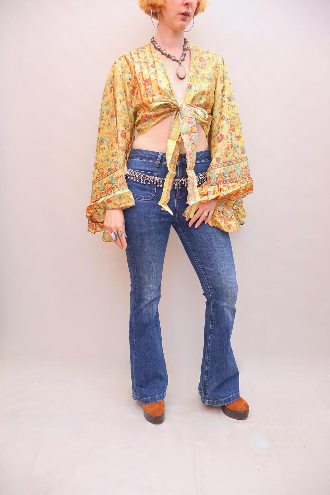 Upcycled Sari Silk Blouse