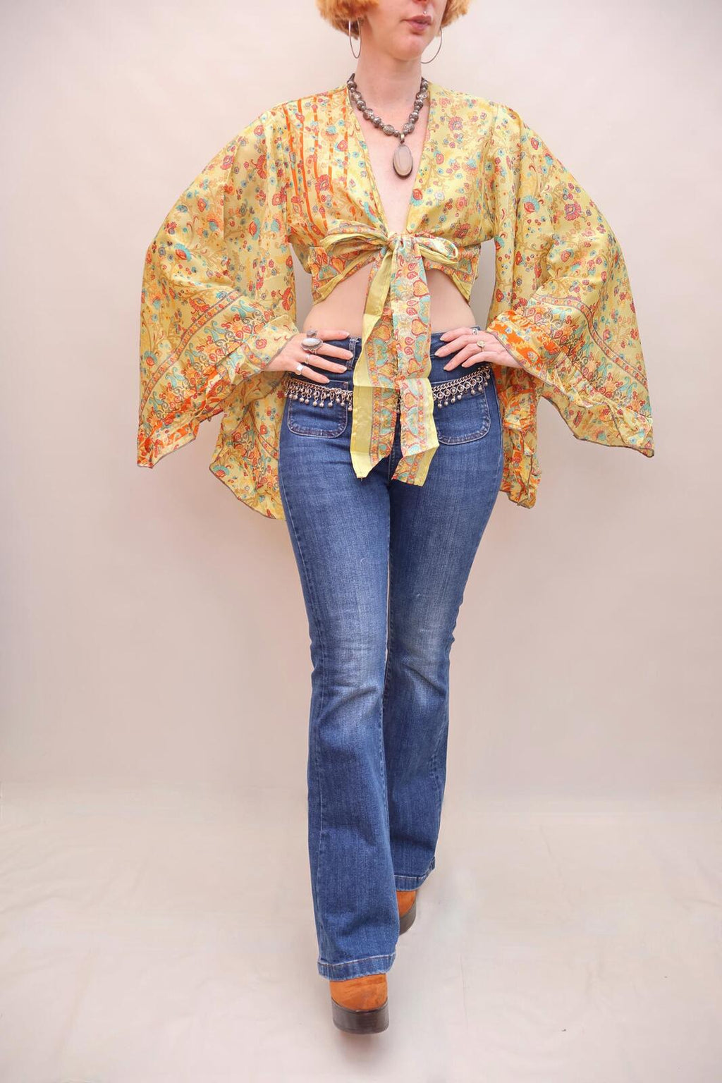 Upcycled Sari Silk Blouse