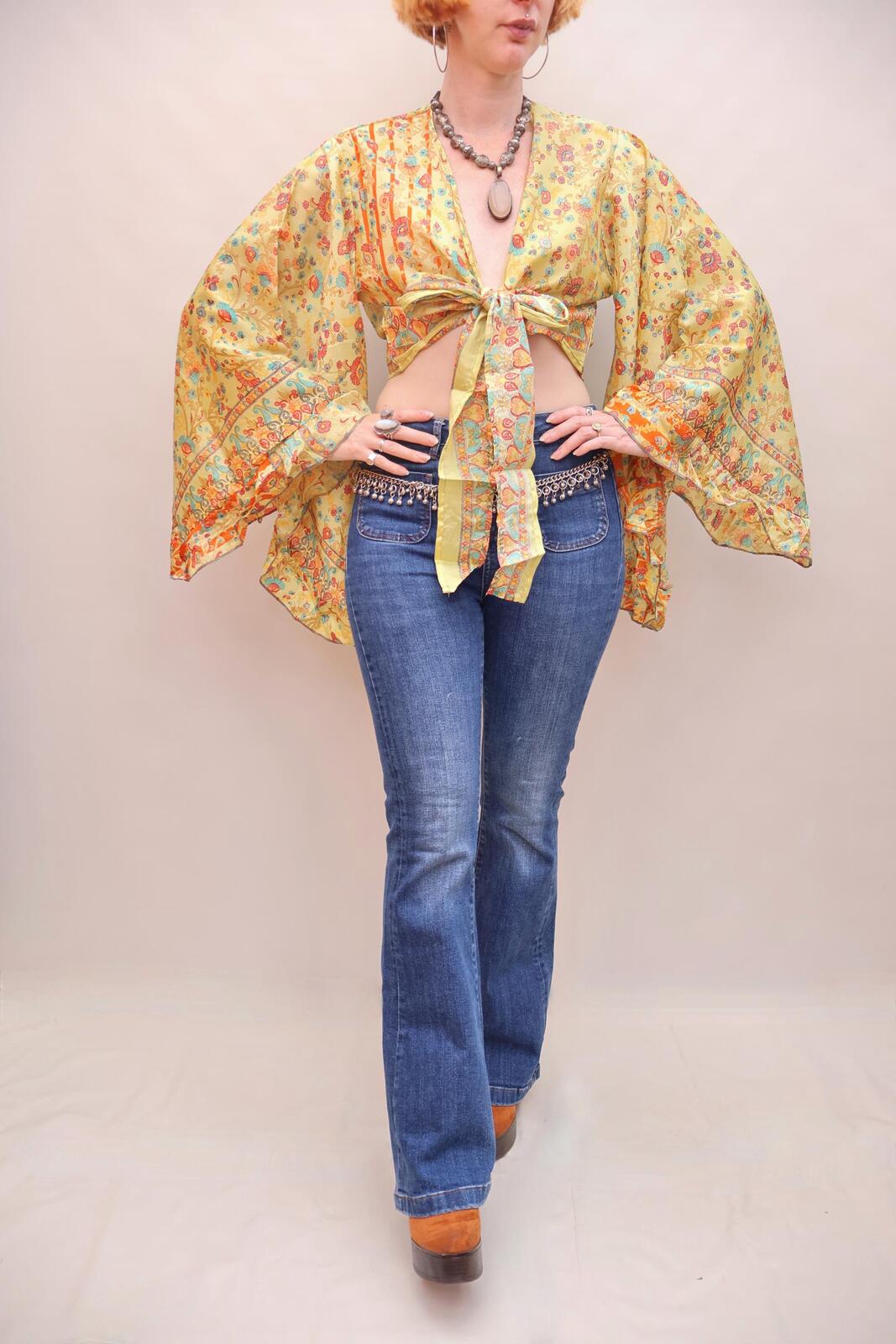 Upcycled Sari Silk Blouse