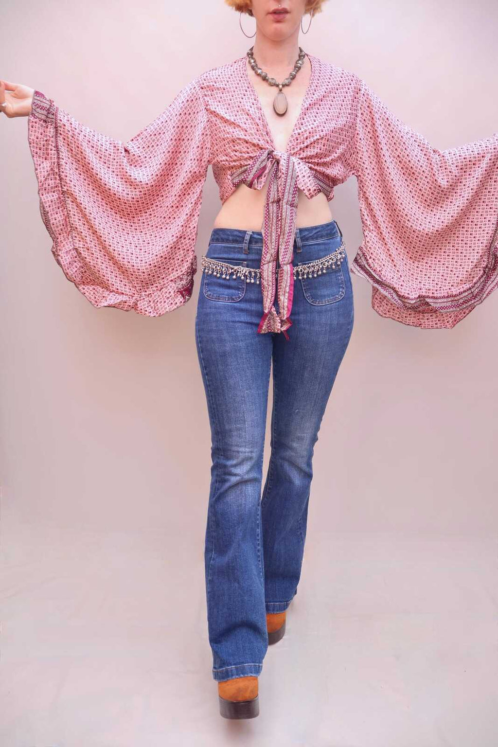 Upcycled Sari Silk Blouse