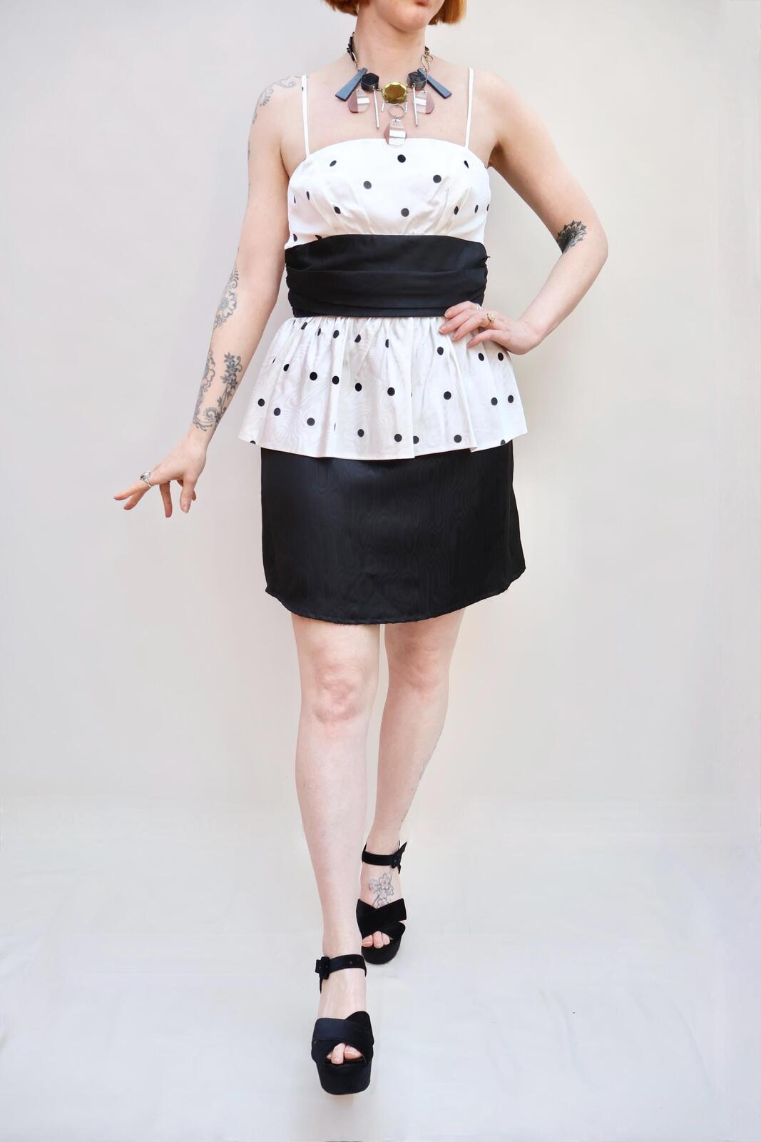 Vintage Polka Dot Peplum Dress