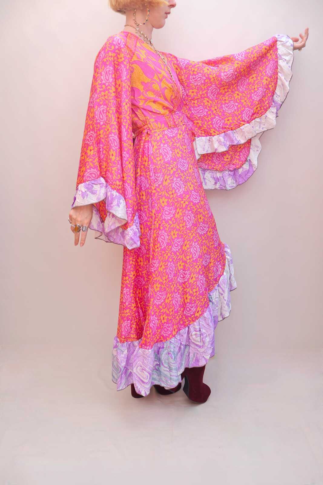 Upcycled Sari Wrap Dress