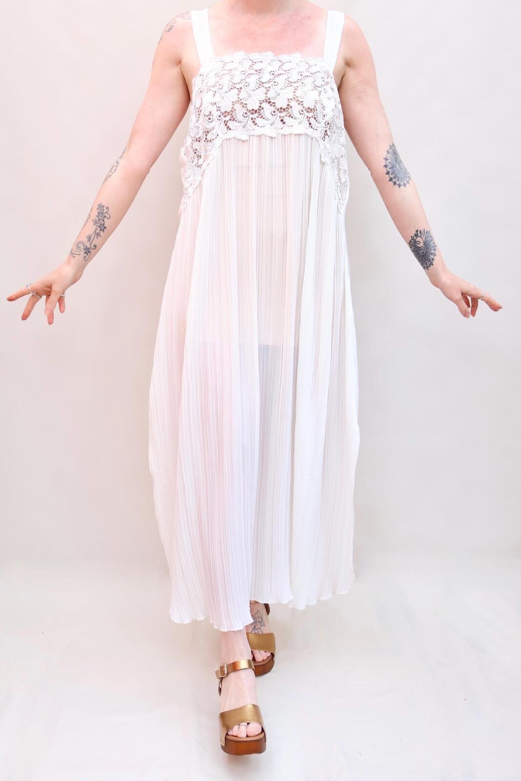 Vintage Pleat Slip Dress