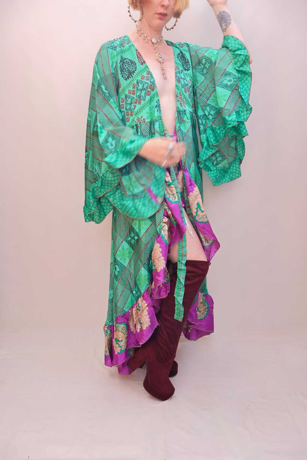 Upcycled Sari Wrap Dress