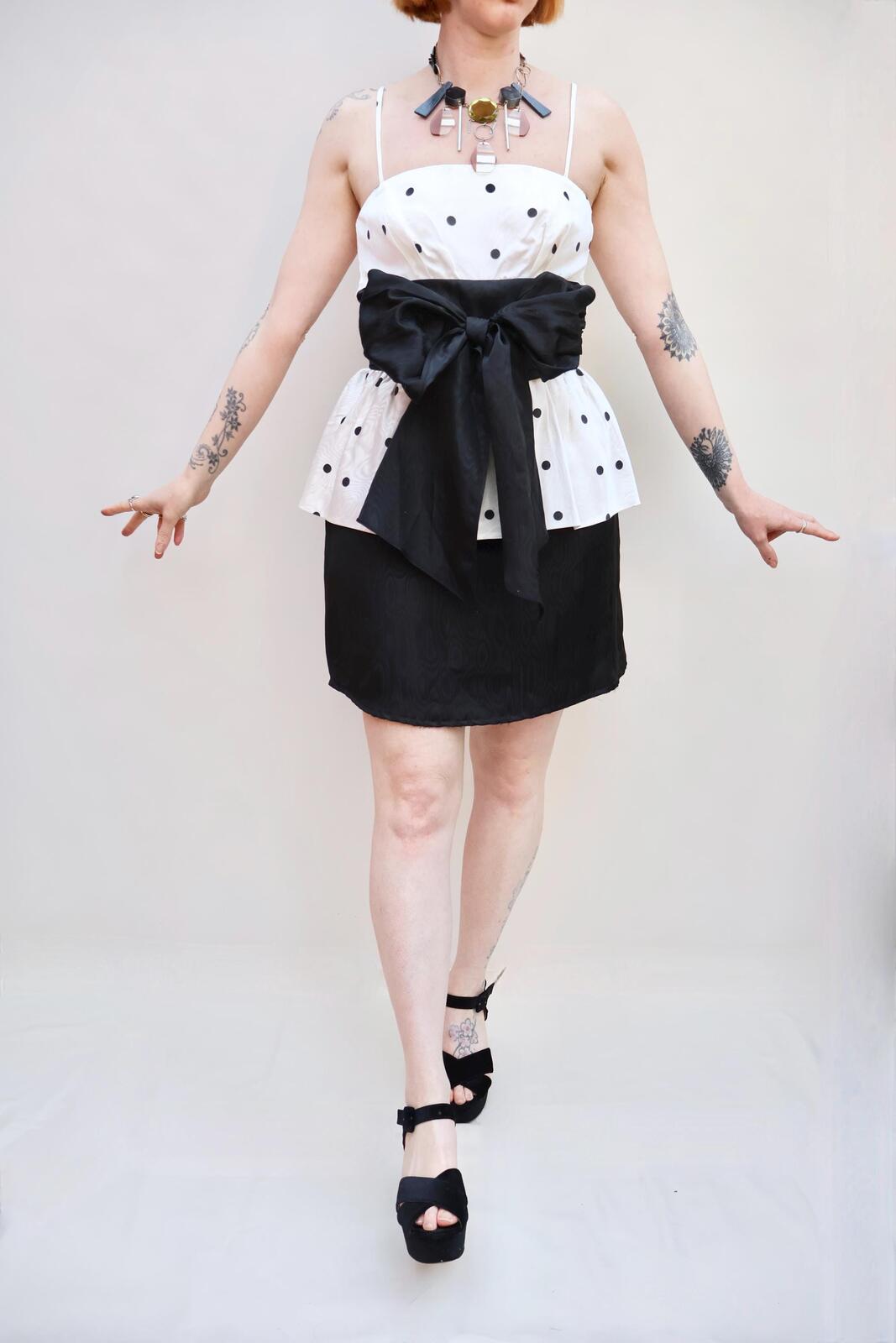 Vintage Polka Dot Peplum Dress