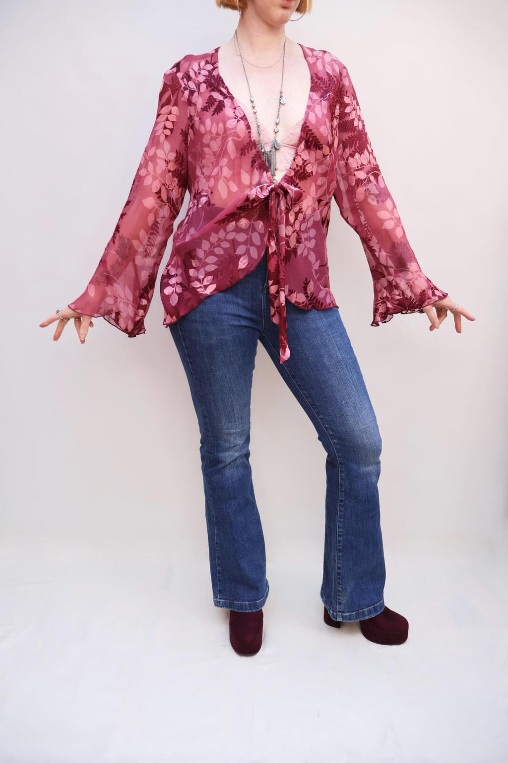 Vintage Devore Silk Blouse
