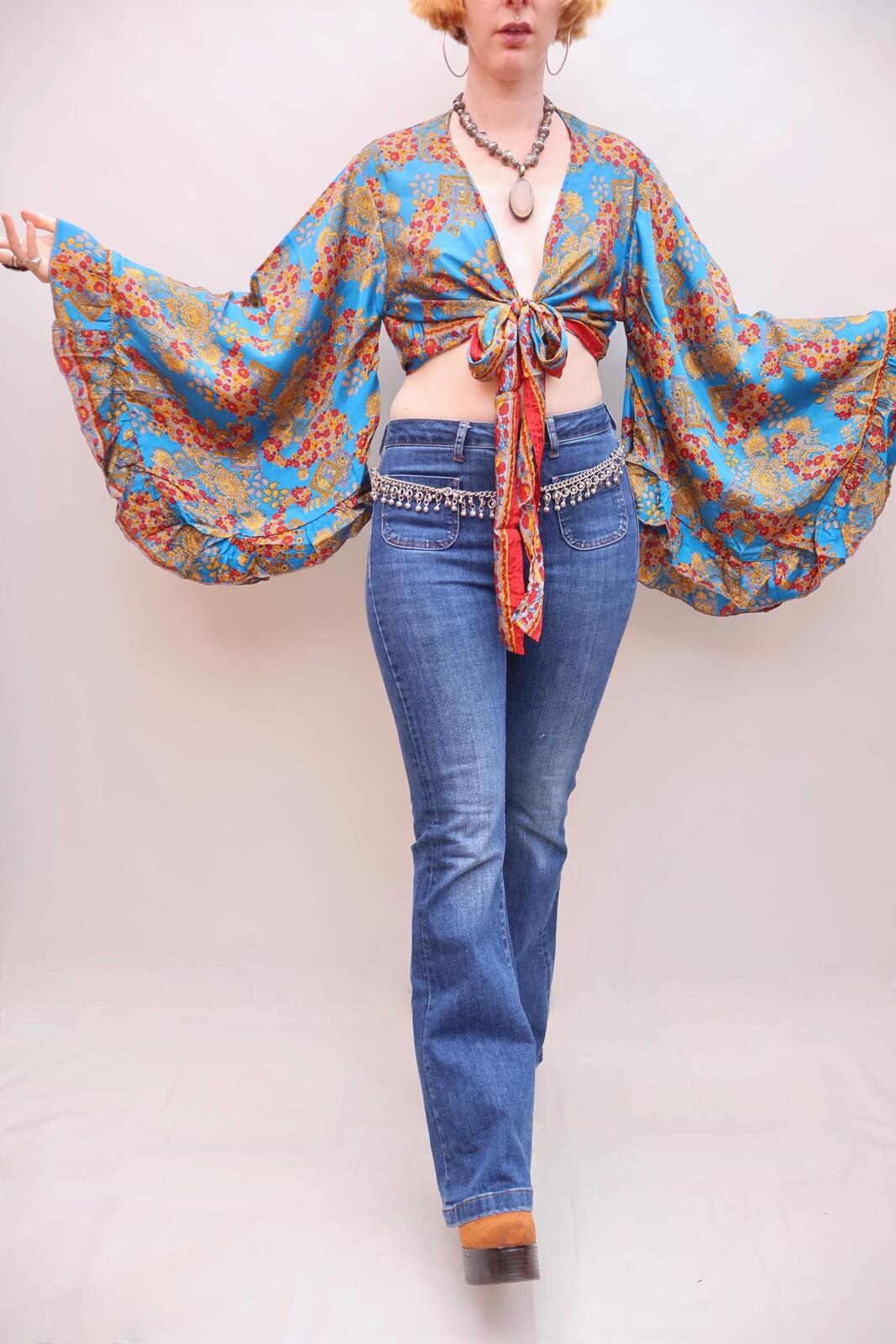 Upcycled Sari Silk Blouse