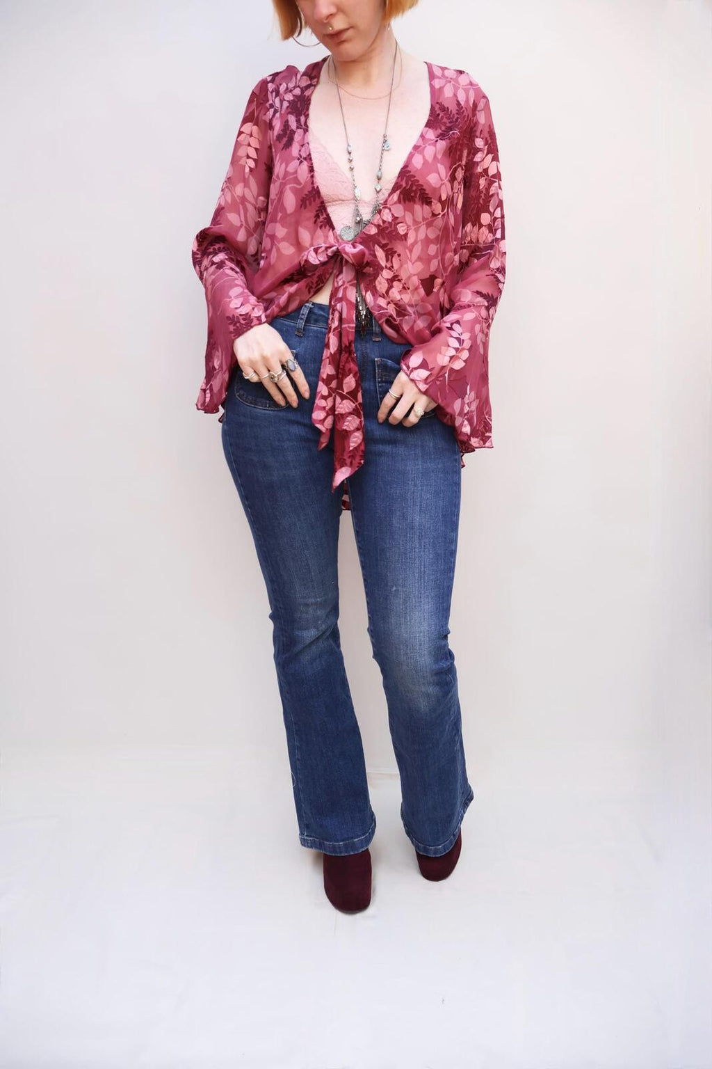 Vintage Devore Silk Blouse