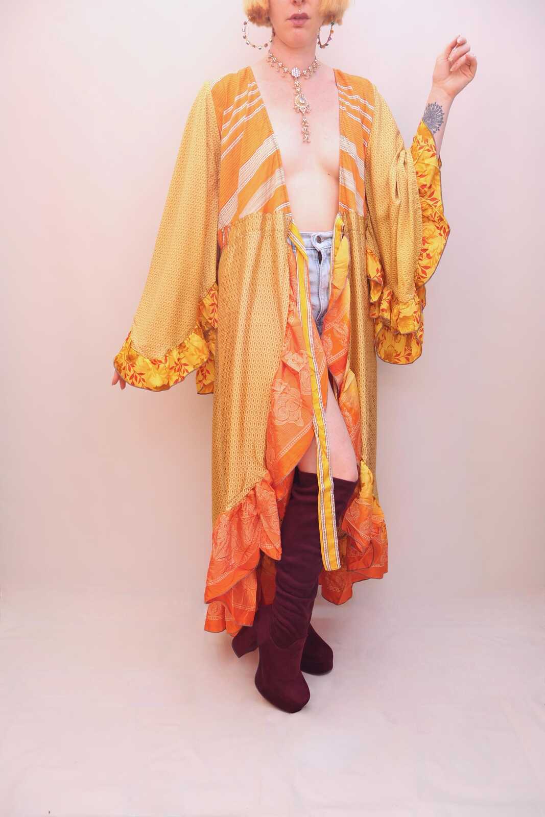 Upcycled Sari Wrap Dress