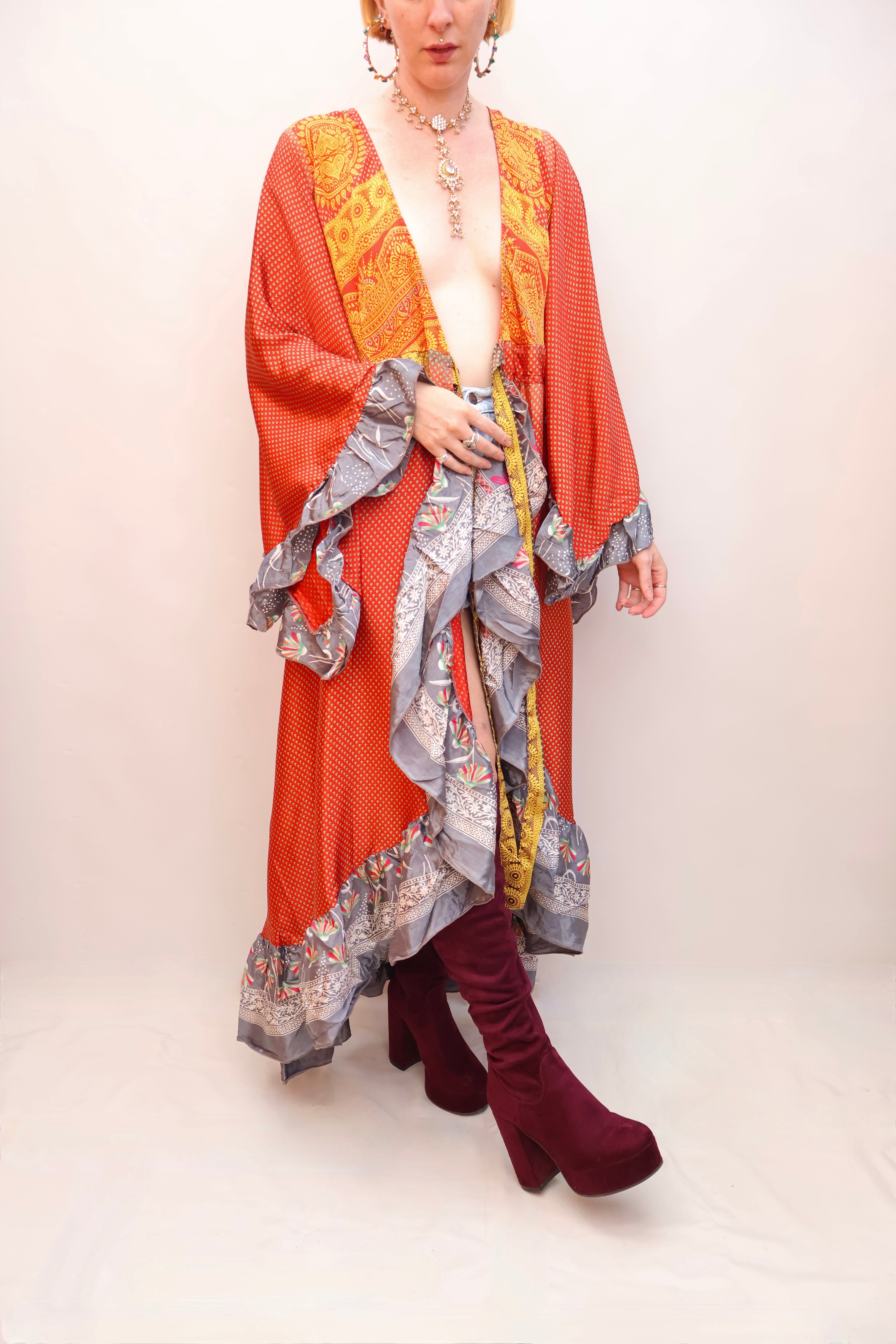 Upcycled Sari Wrap Dress