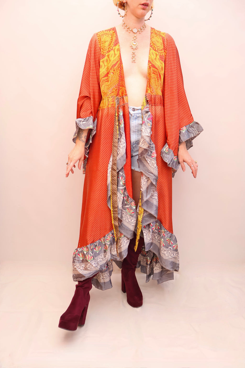 Upcycled Sari Wrap Dress