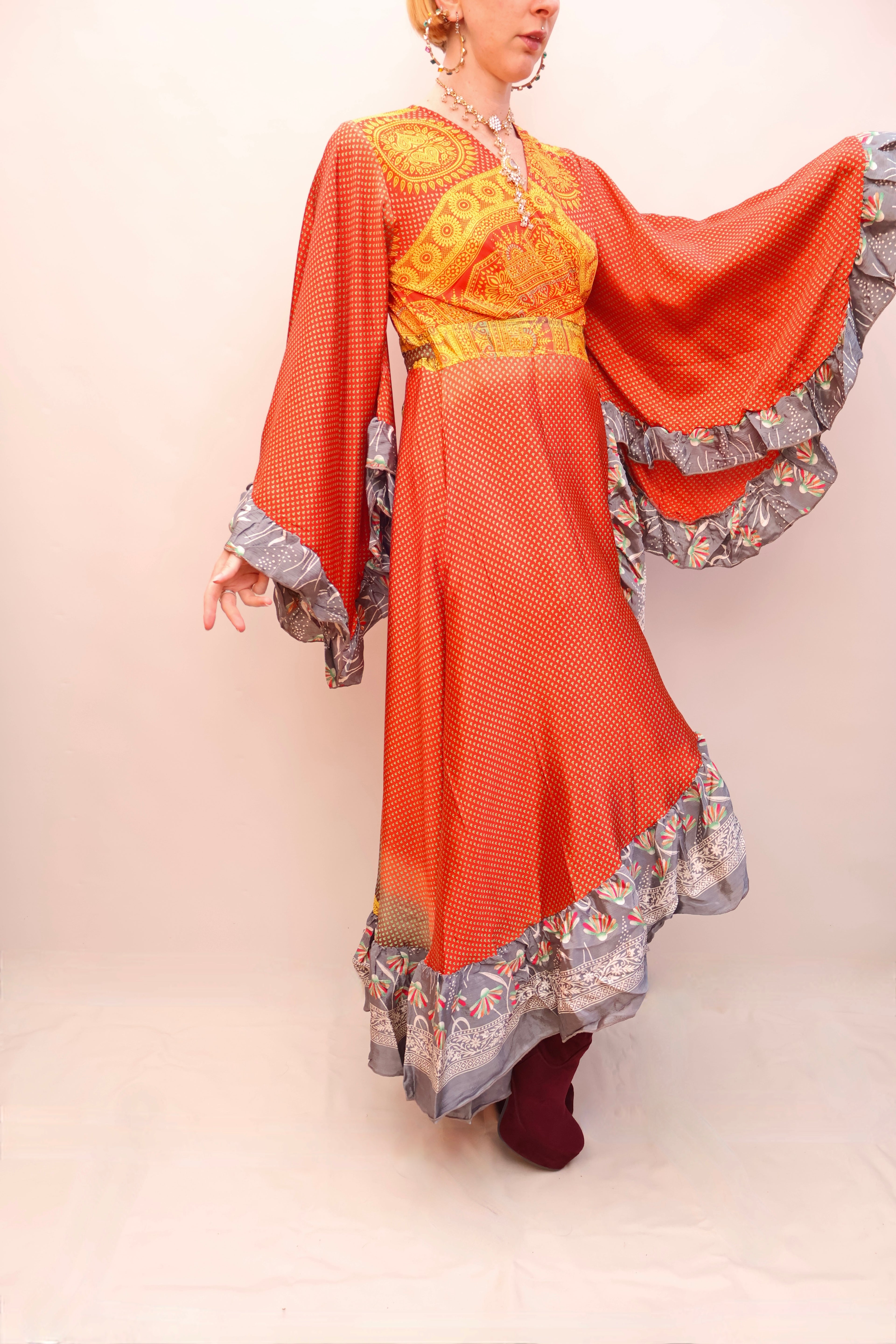 Upcycled Sari Wrap Dress