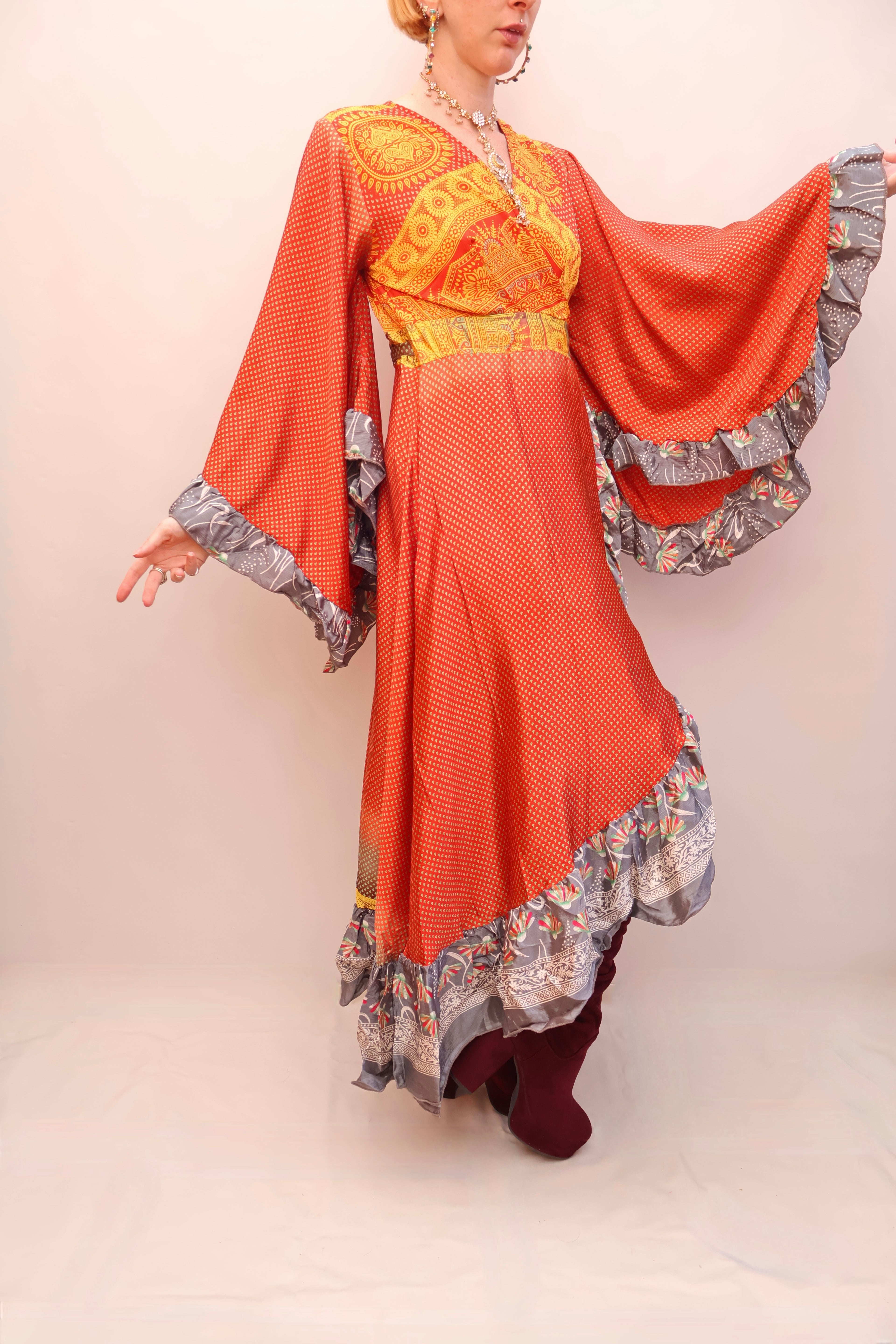 Upcycled Sari Wrap Dress