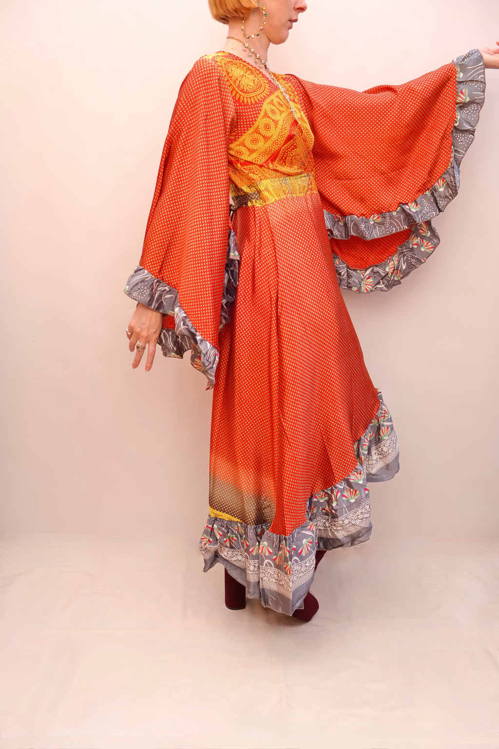 Upcycled Sari Wrap Dress