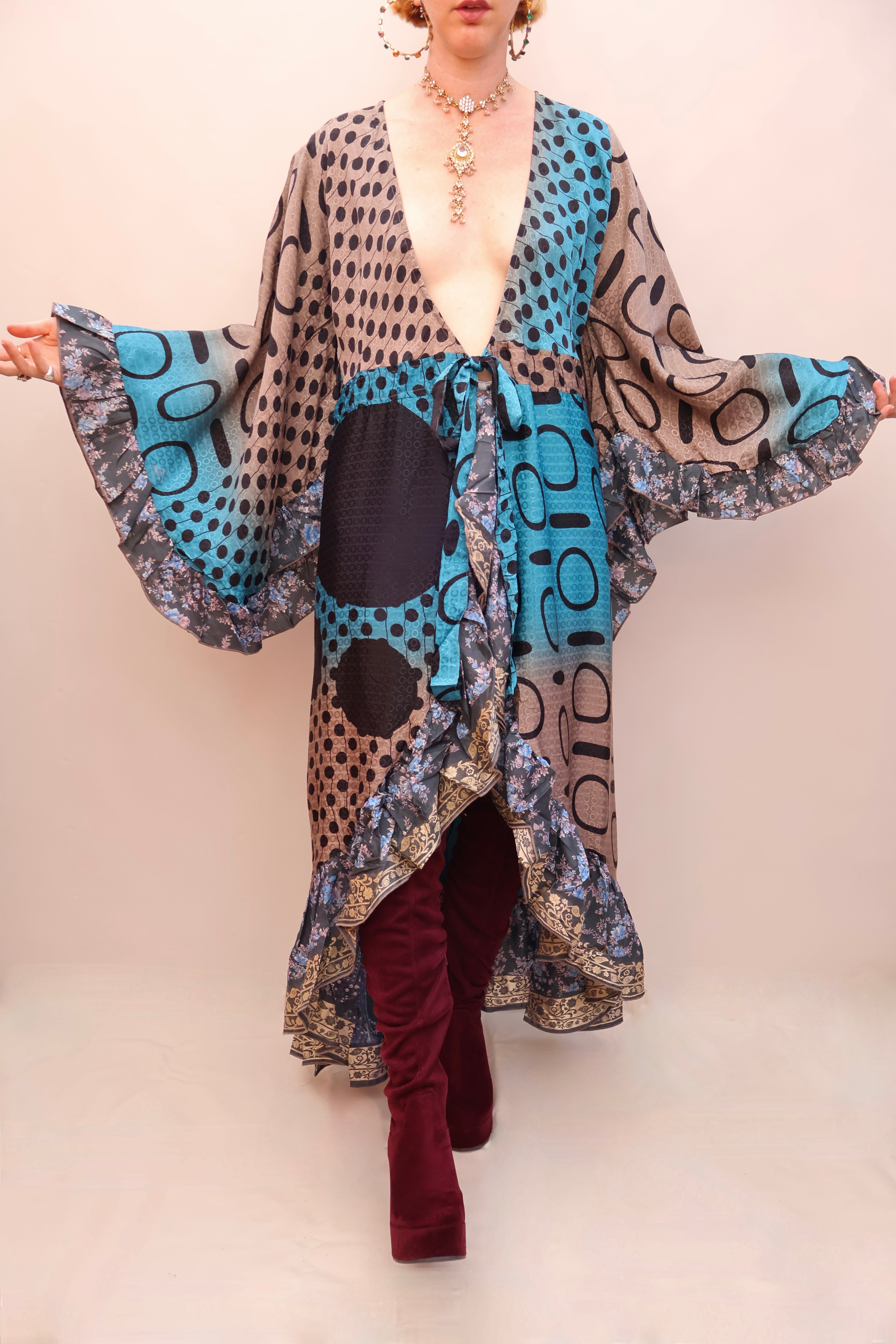 Upcycled Sari Wrap Dress