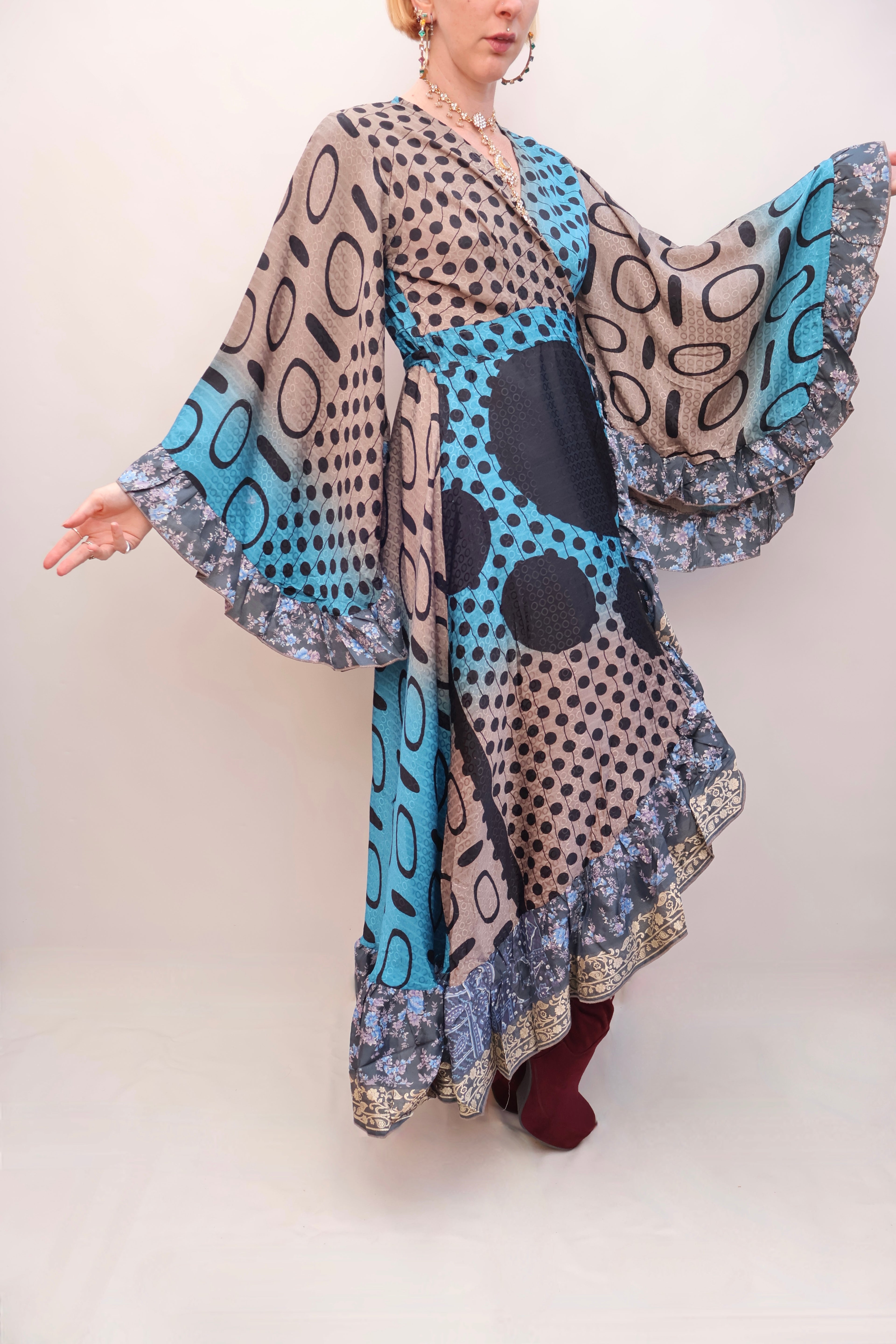 Upcycled Sari Wrap Dress