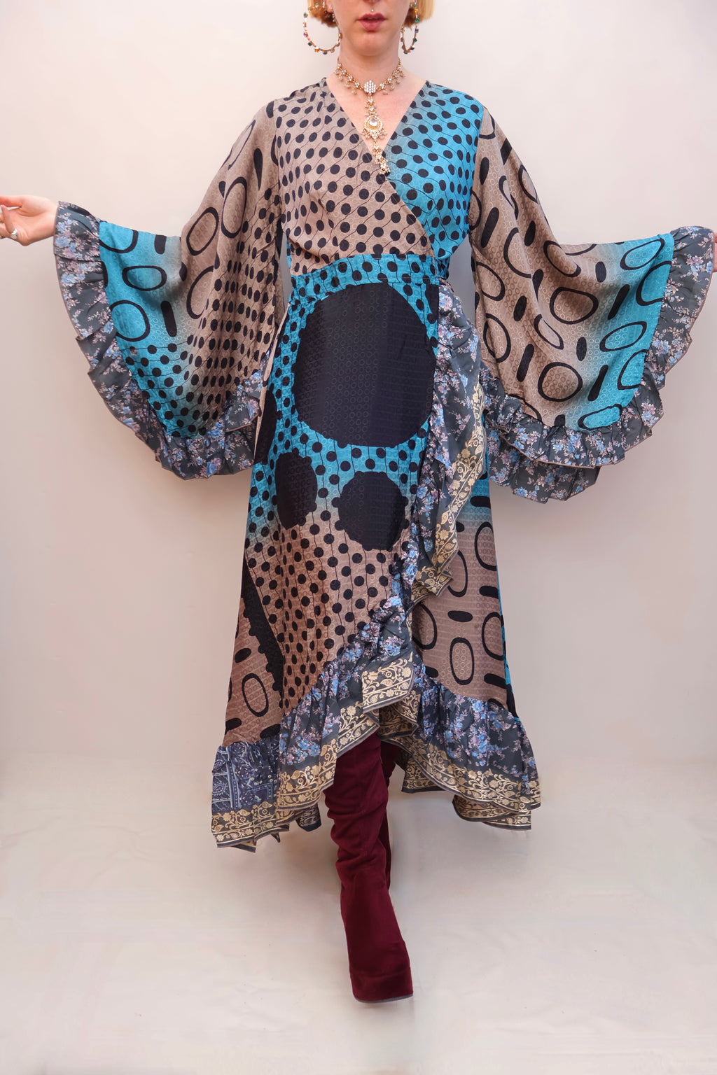 Upcycled Sari Wrap Dress