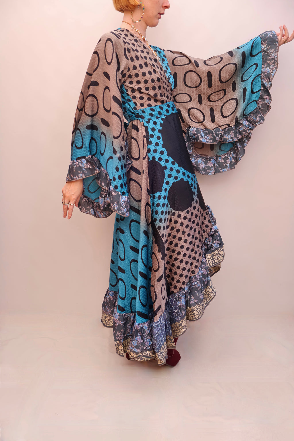Upcycled Sari Wrap Dress