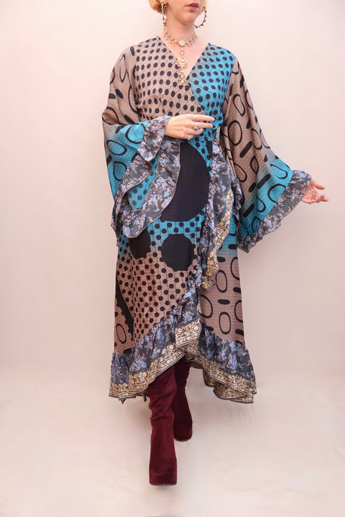 Upcycled Sari Wrap Dress