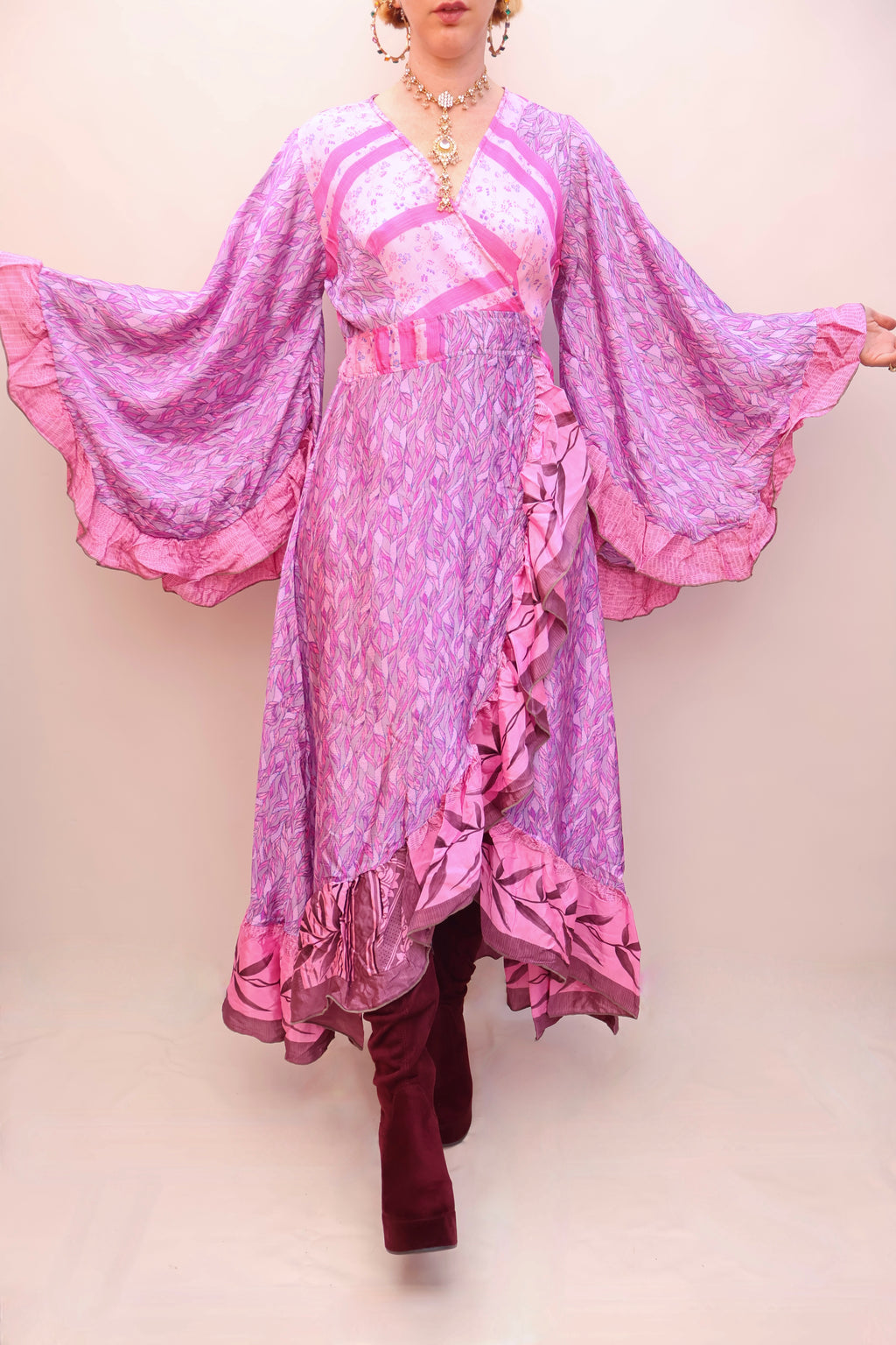 Upcycled Sari Wrap Dress
