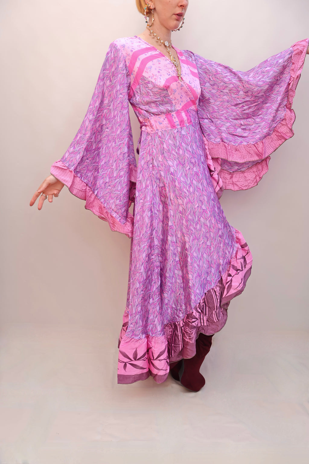 Upcycled Sari Wrap Dress