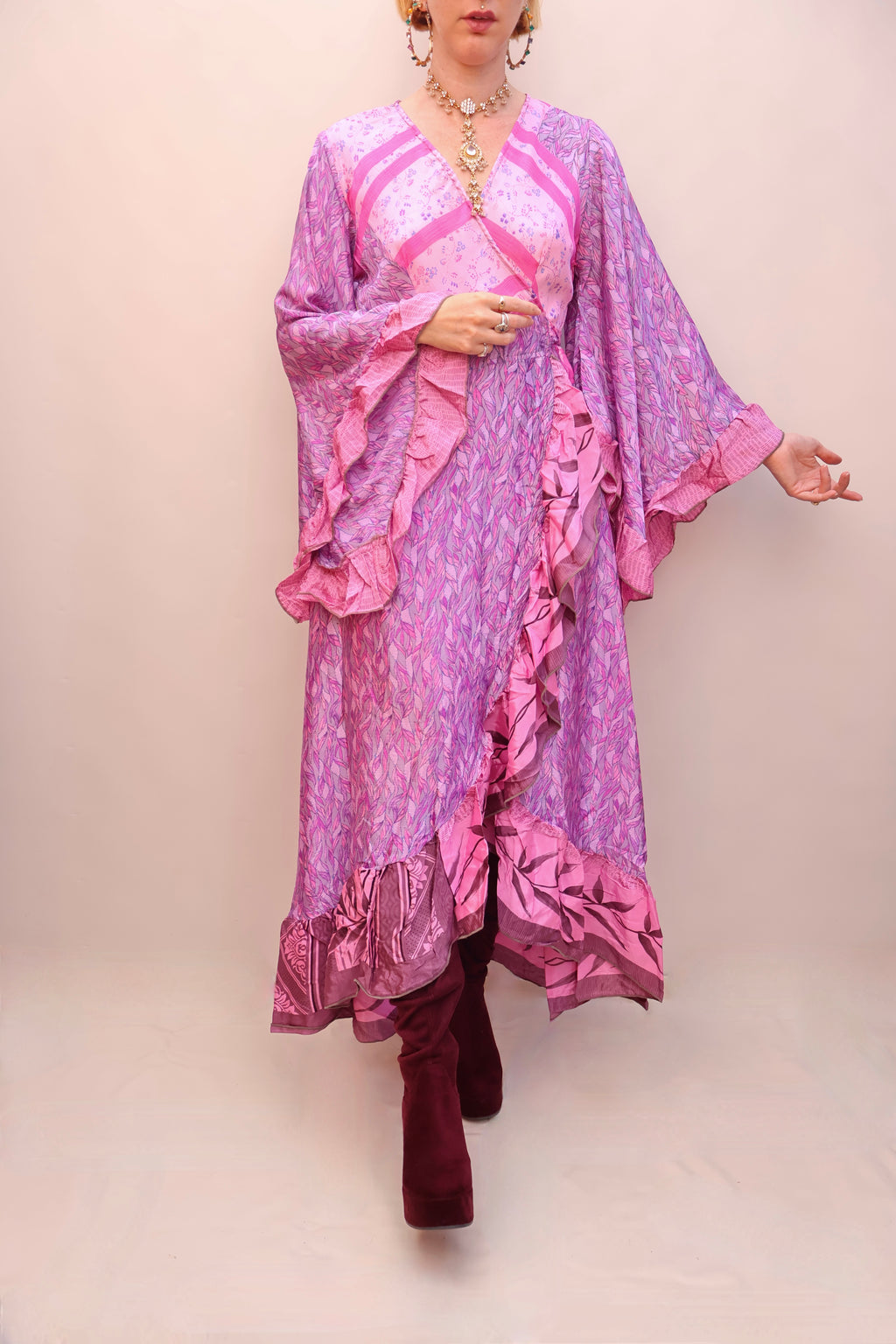Upcycled Sari Wrap Dress