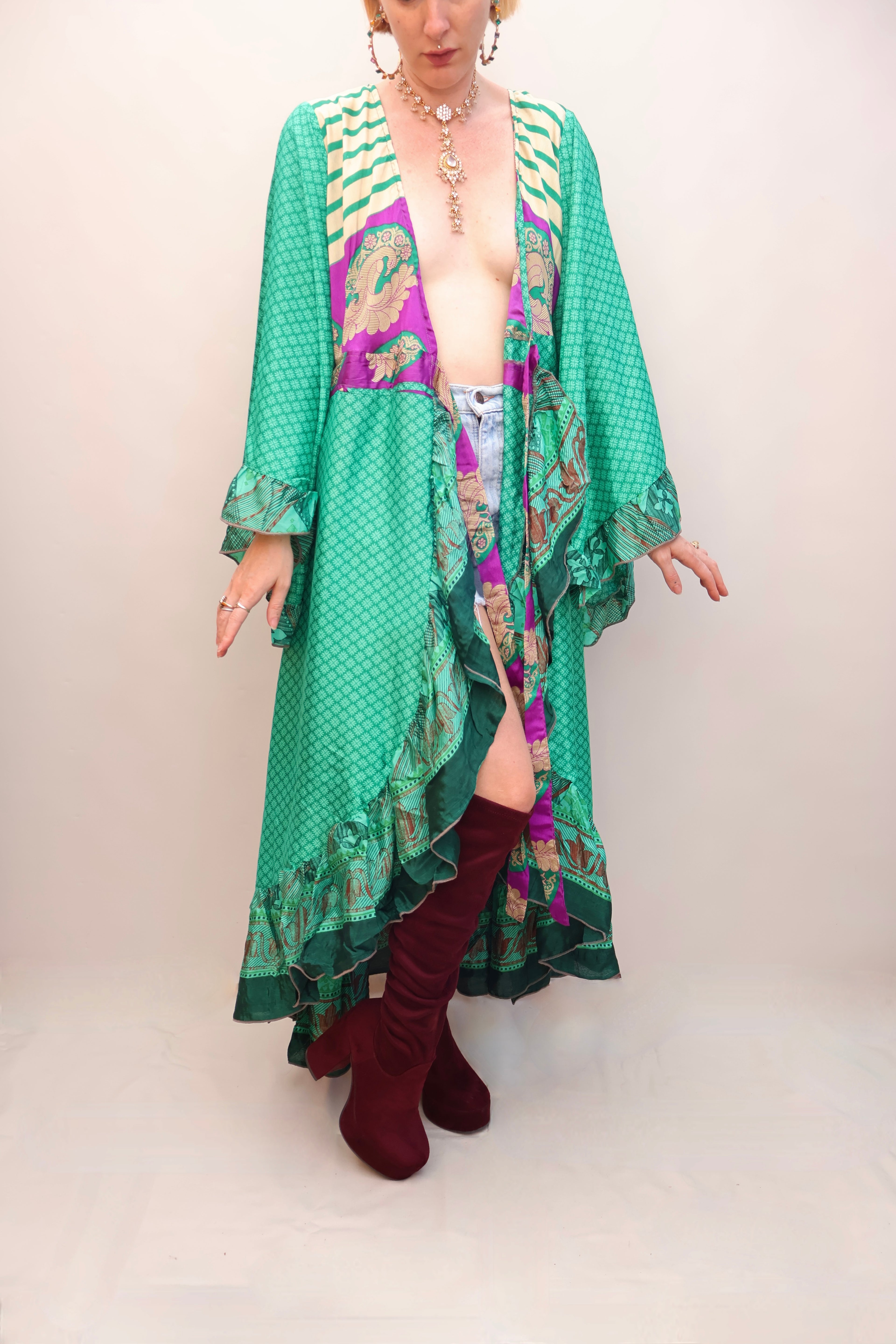 Upcycled Sari Wrap Dress