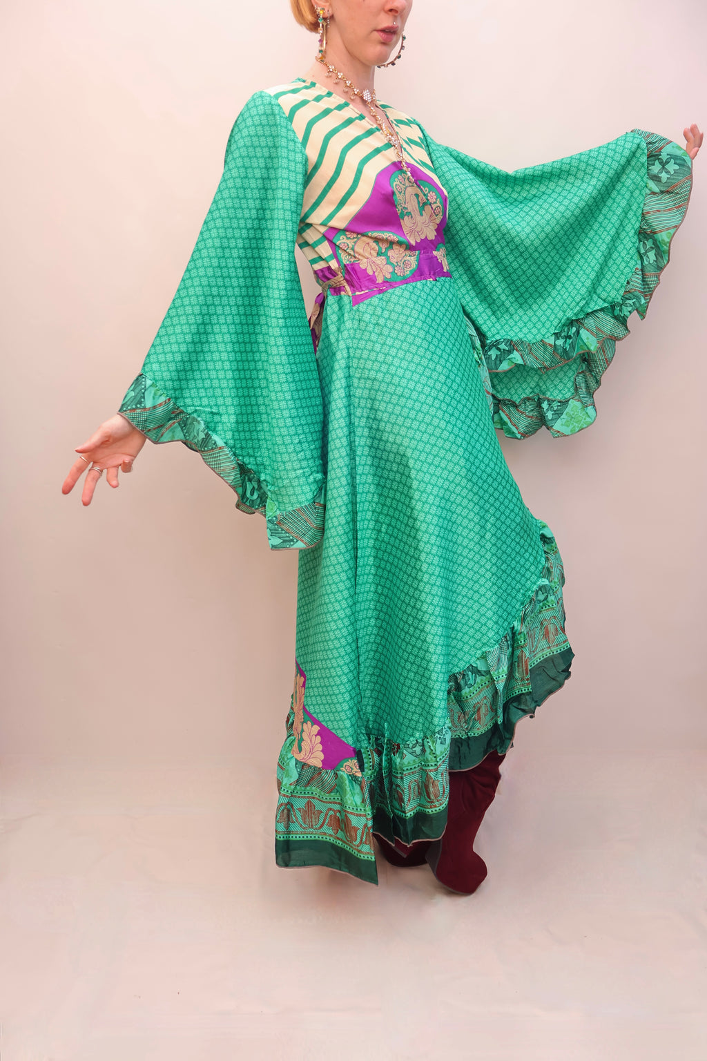 Upcycled Sari Wrap Dress