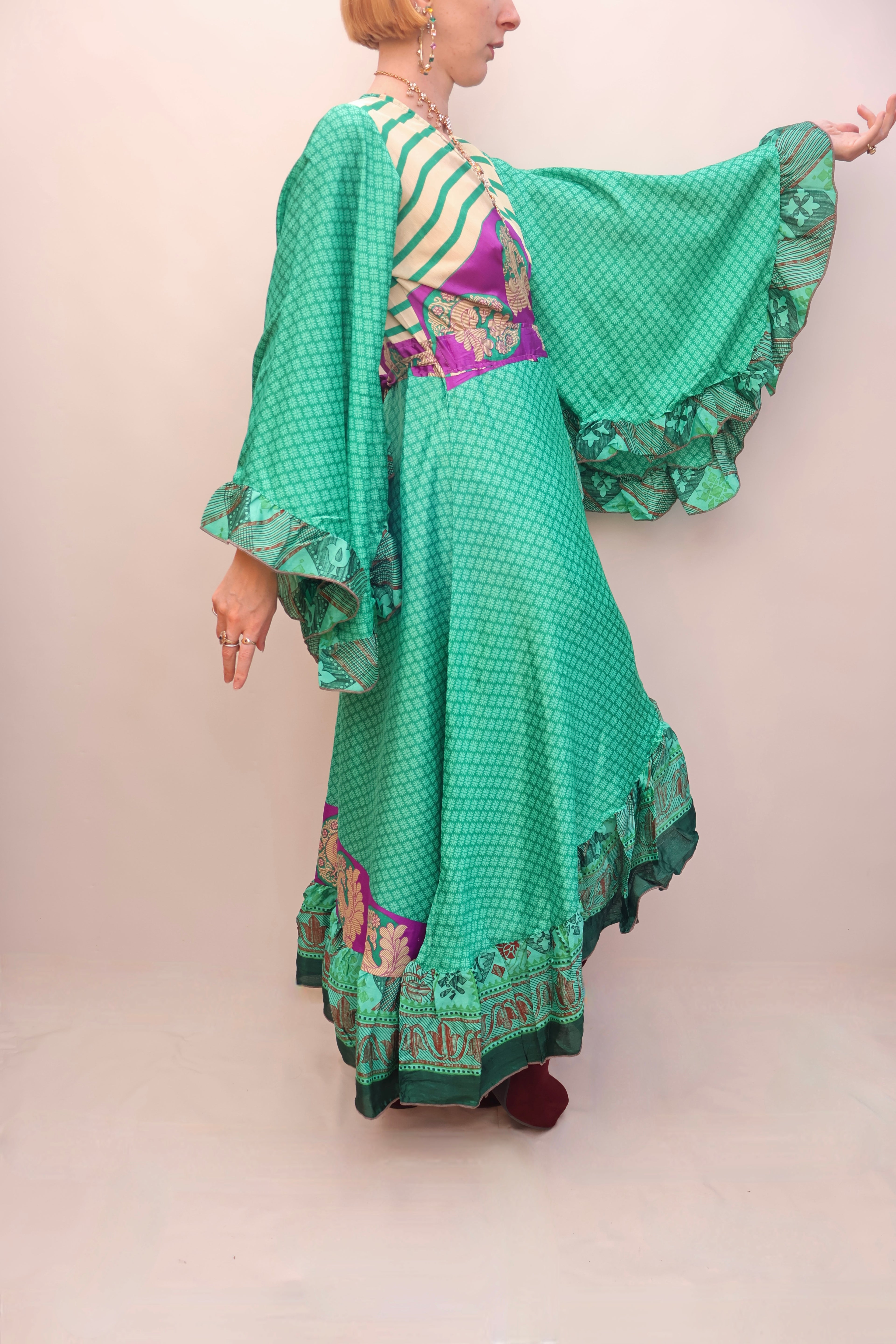 Upcycled Sari Wrap Dress