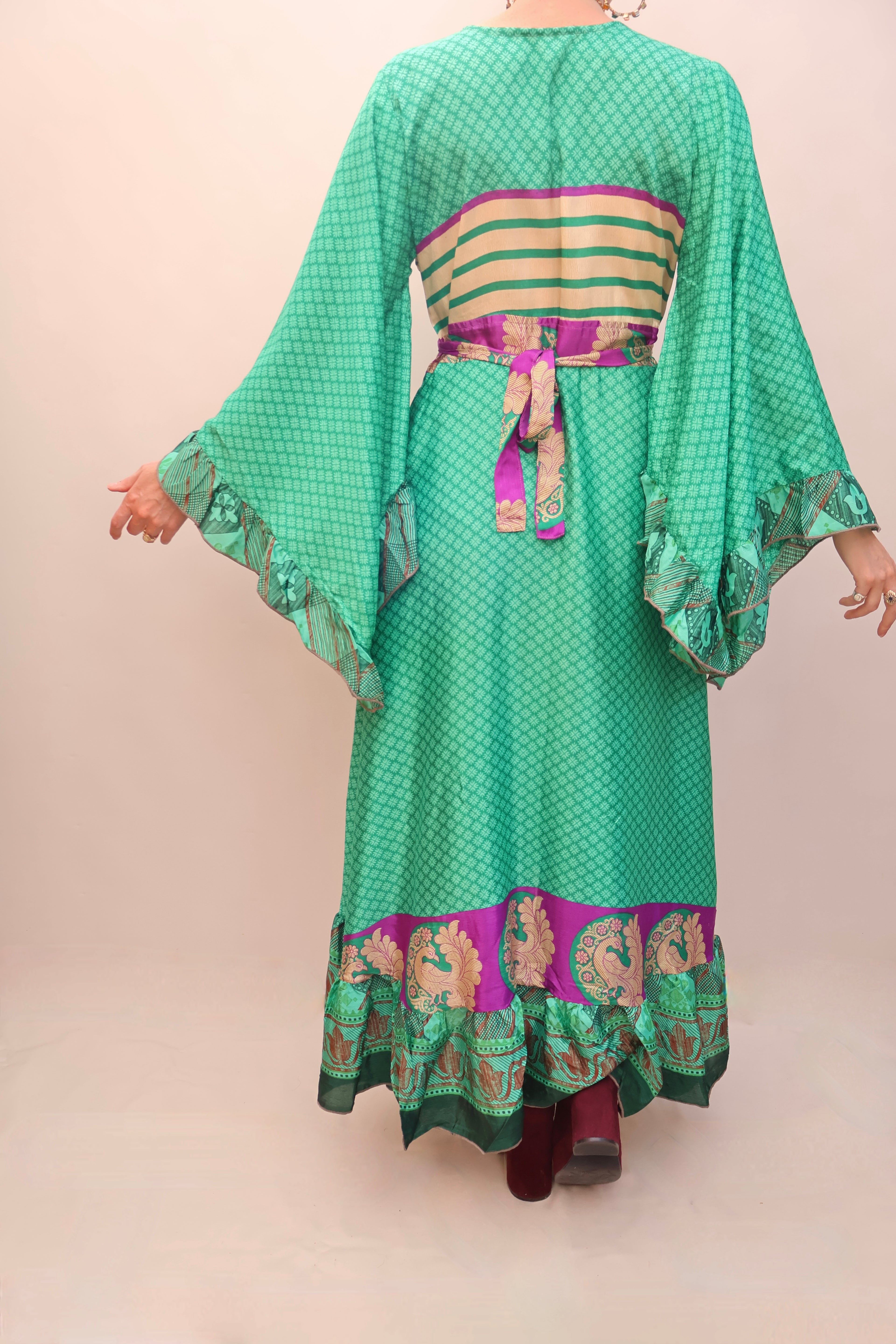 Upcycled Sari Wrap Dress