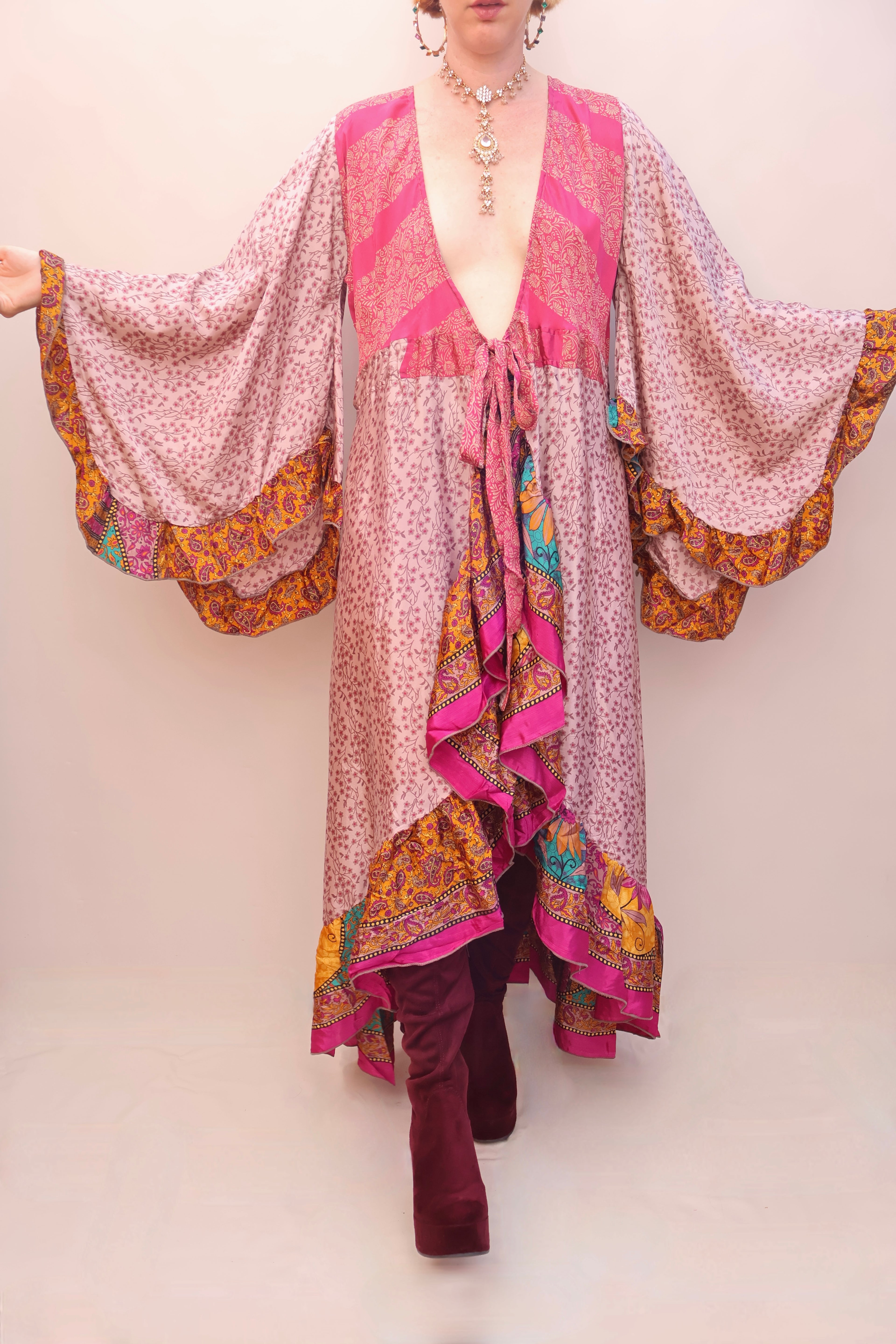 Upcycled Sari Wrap Dress