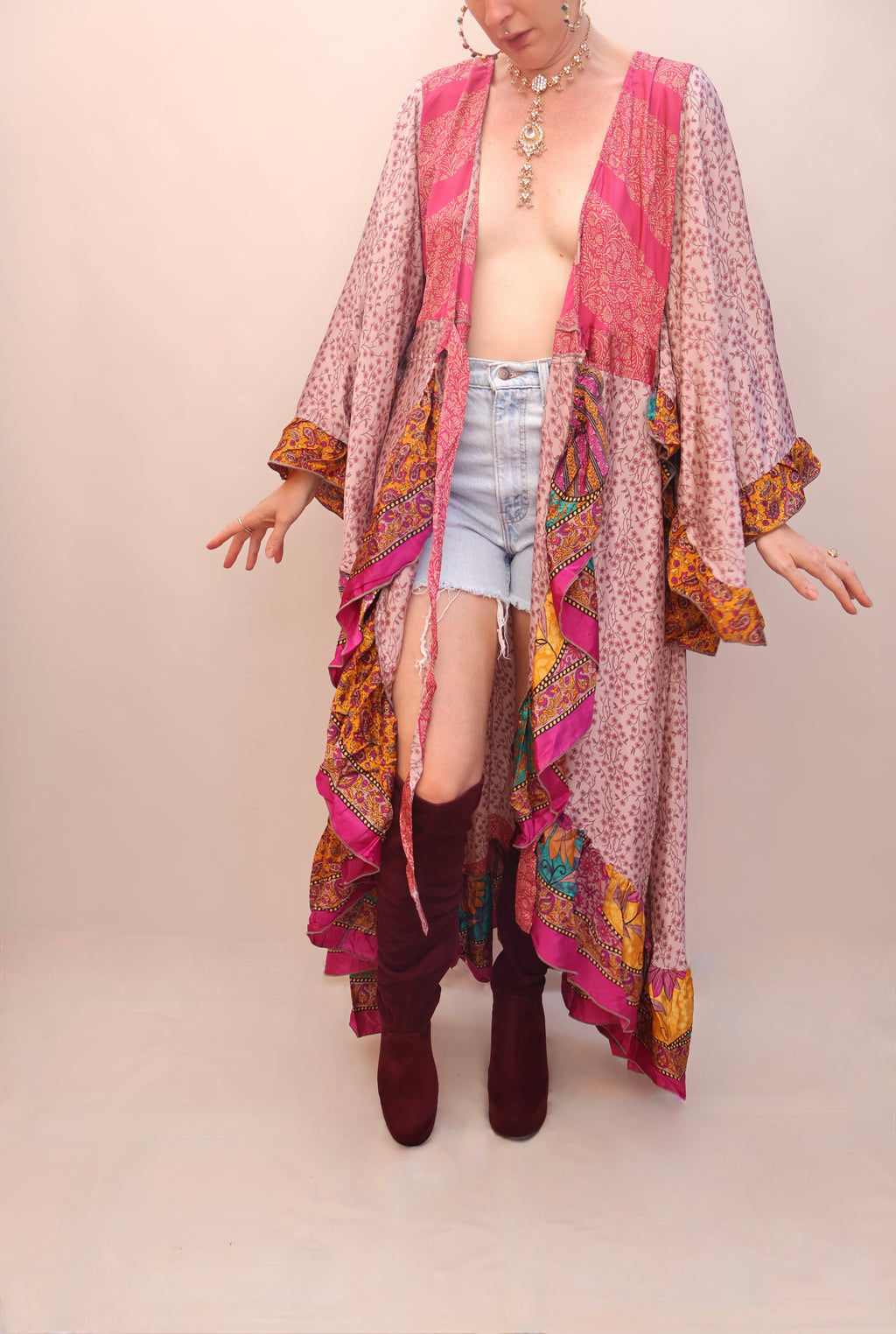 Upcycled Sari Wrap Dress