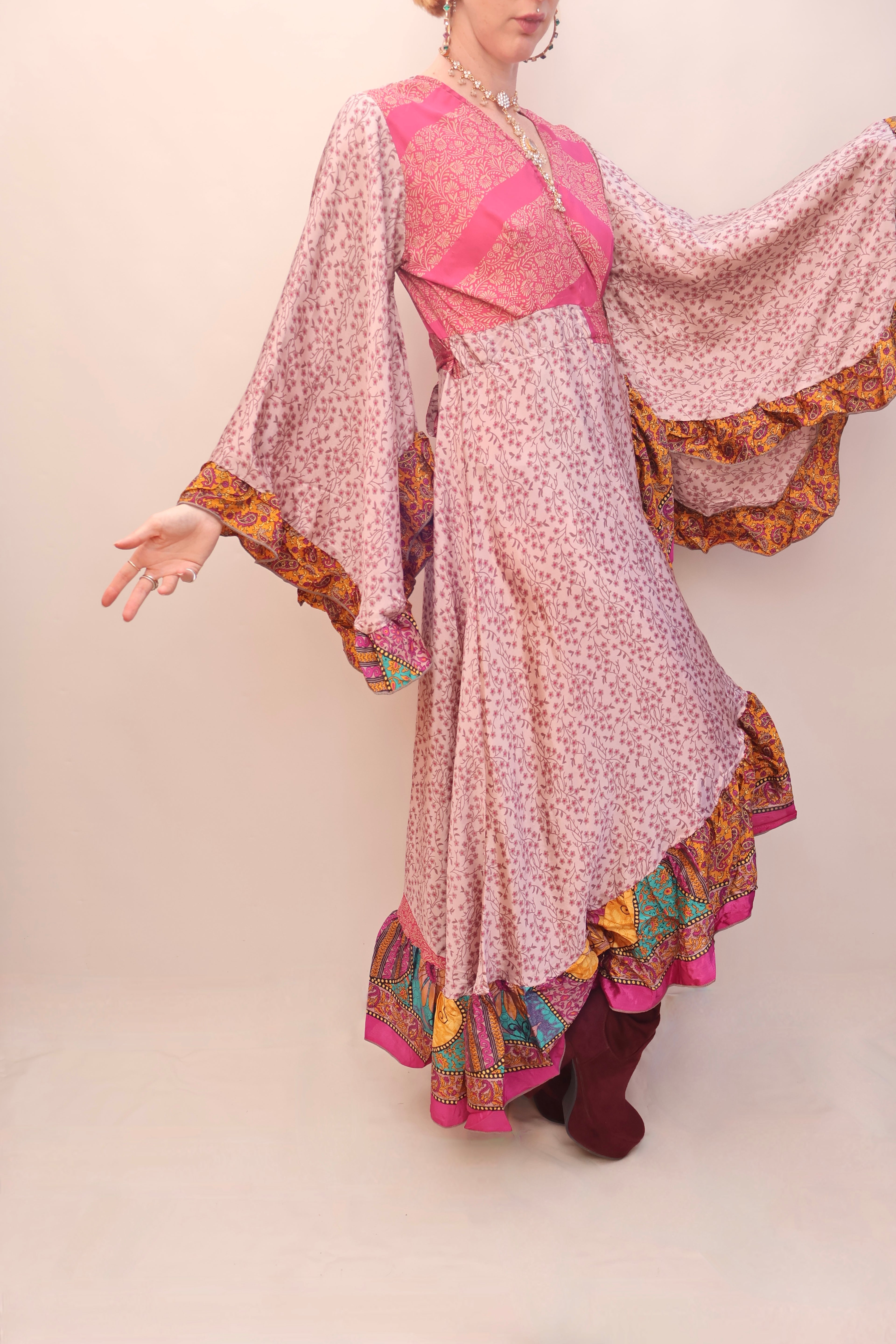 Upcycled Sari Wrap Dress