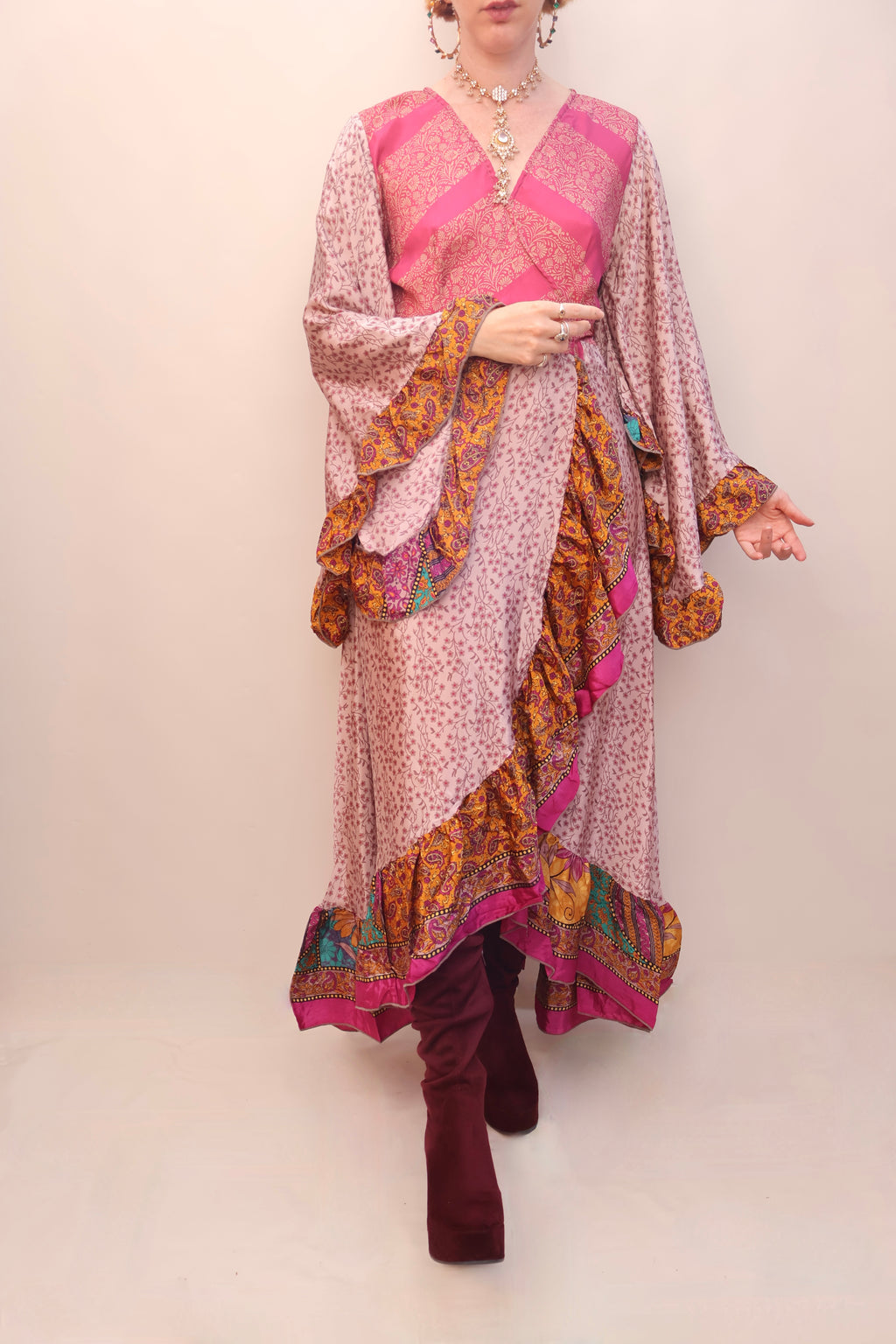 Upcycled Sari Wrap Dress