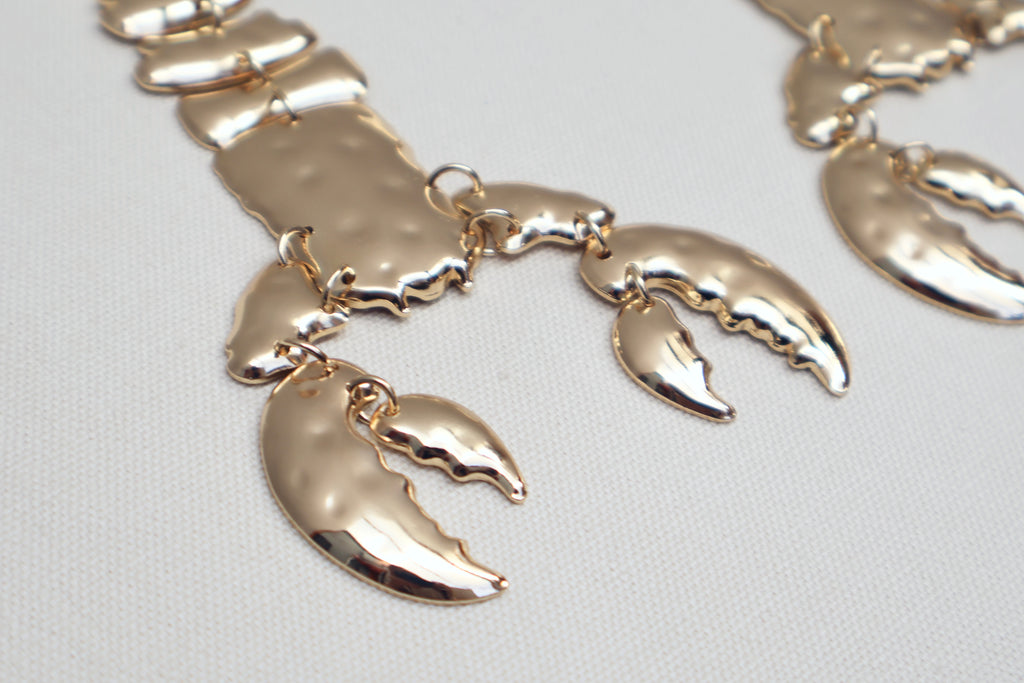Gold Lobster Earrings