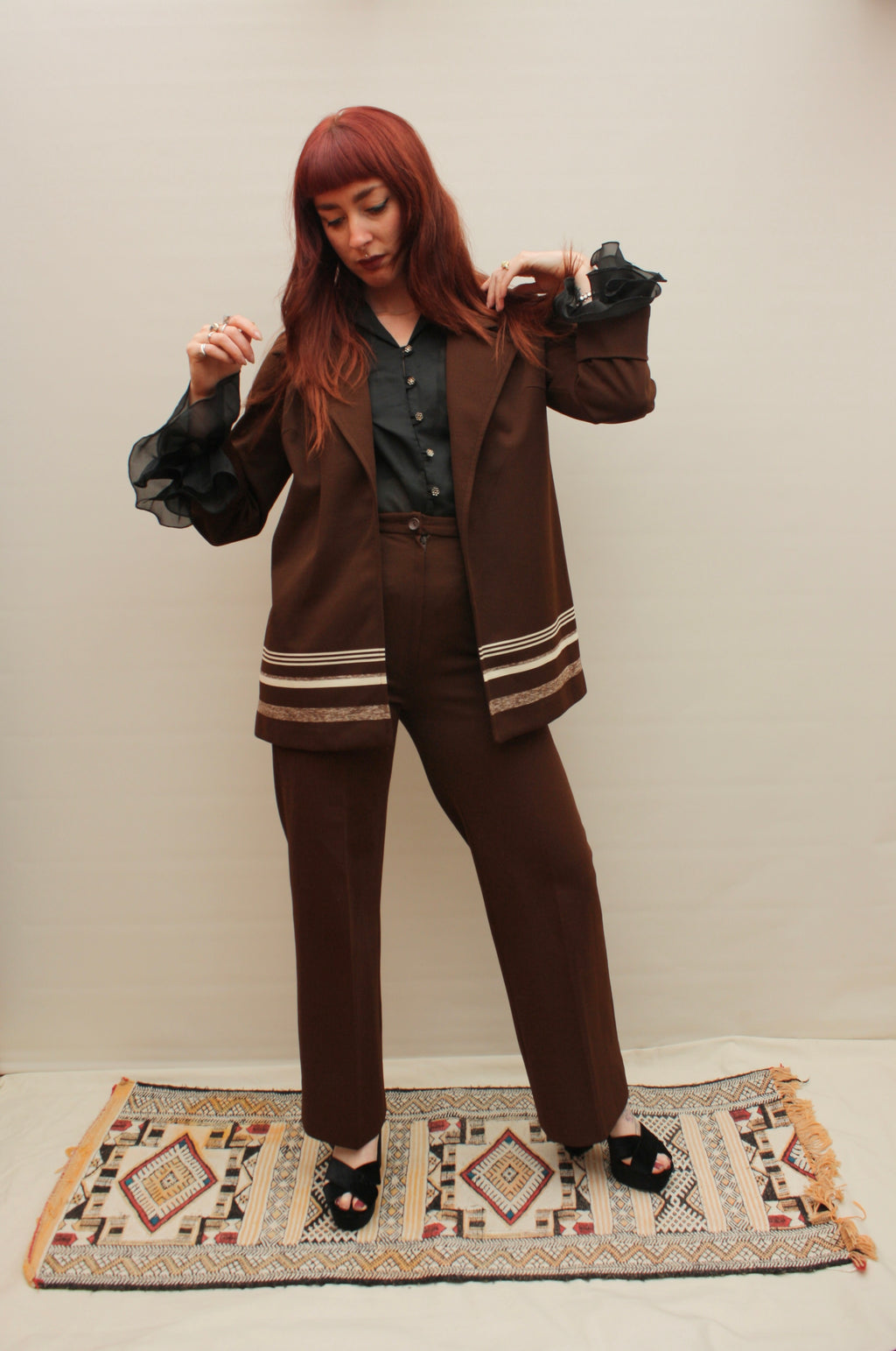 Vintage 70s Chocolate Suit