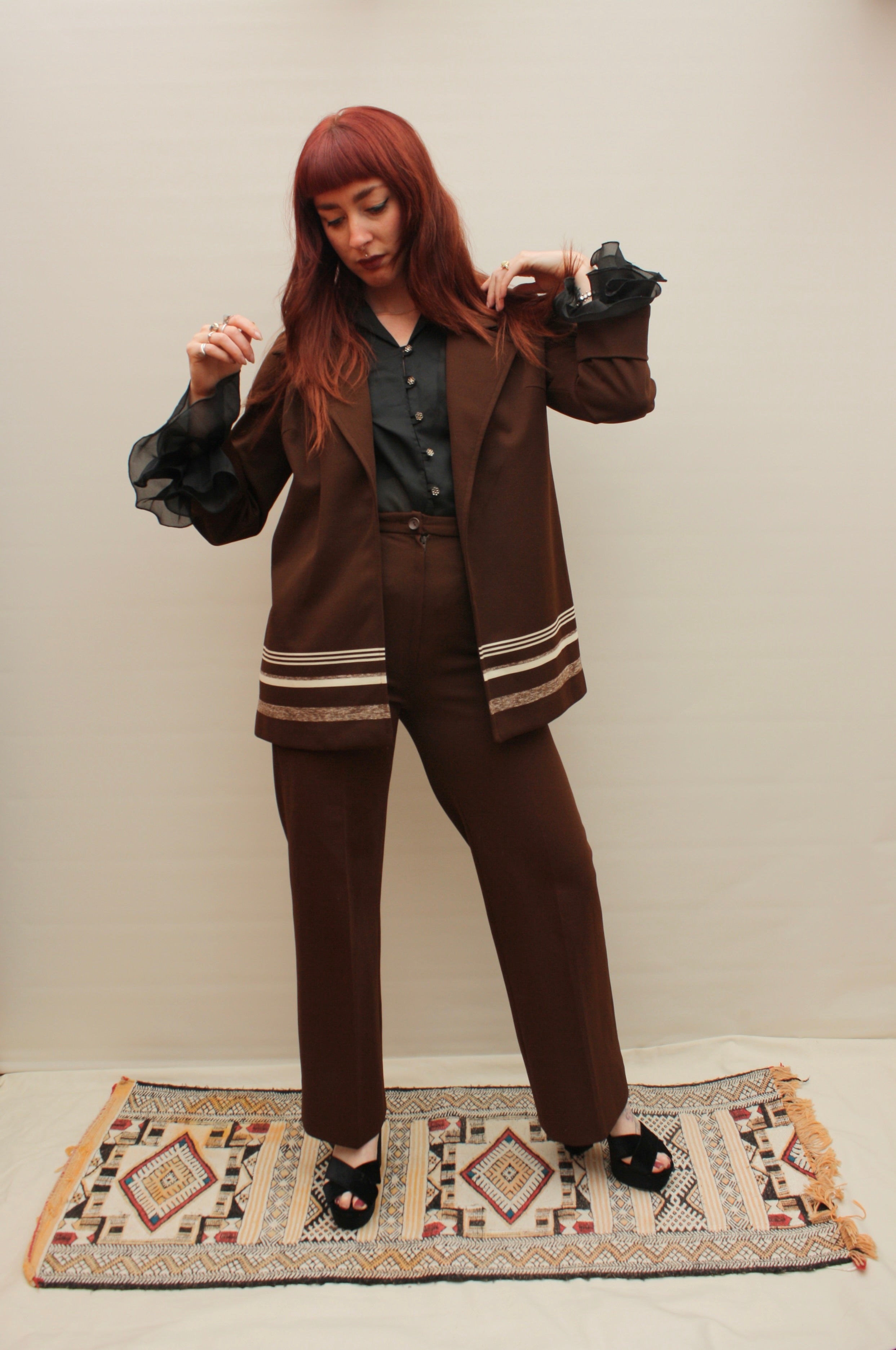 Vintage 70s Chocolate Suit
