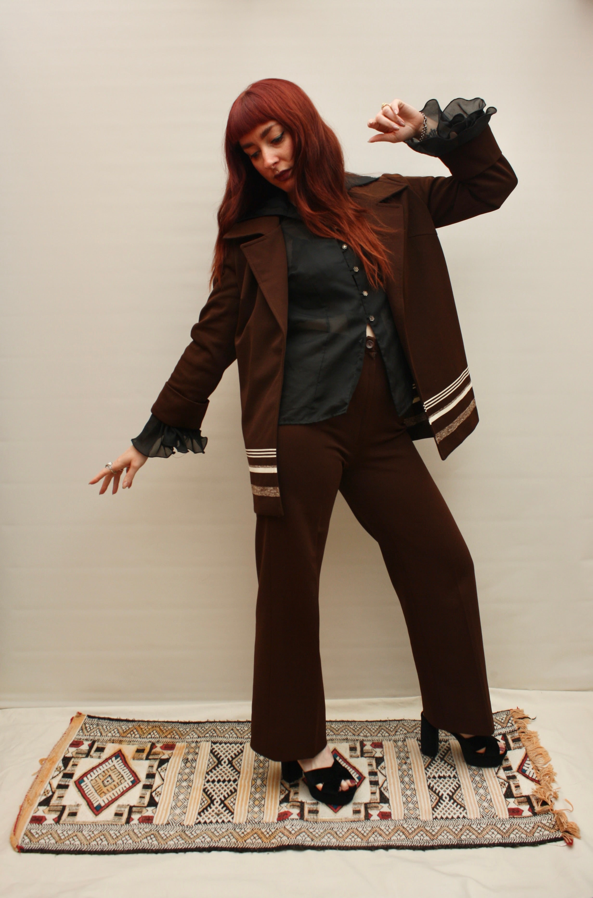 Vintage 70s Chocolate Suit