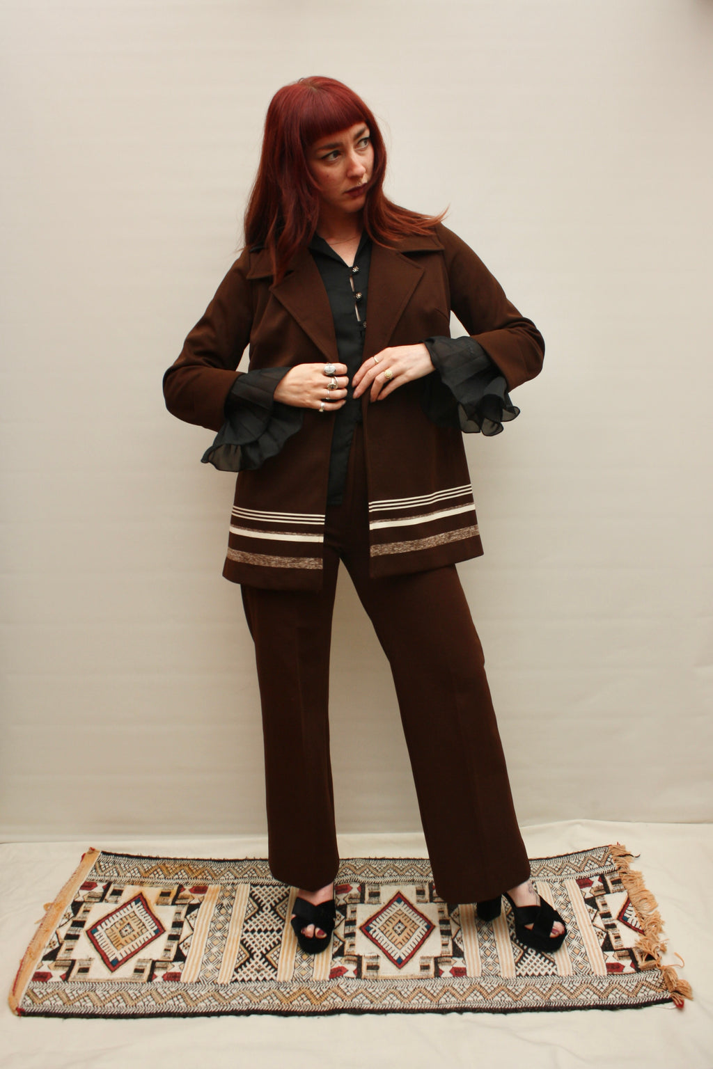 Vintage 70s Chocolate Suit