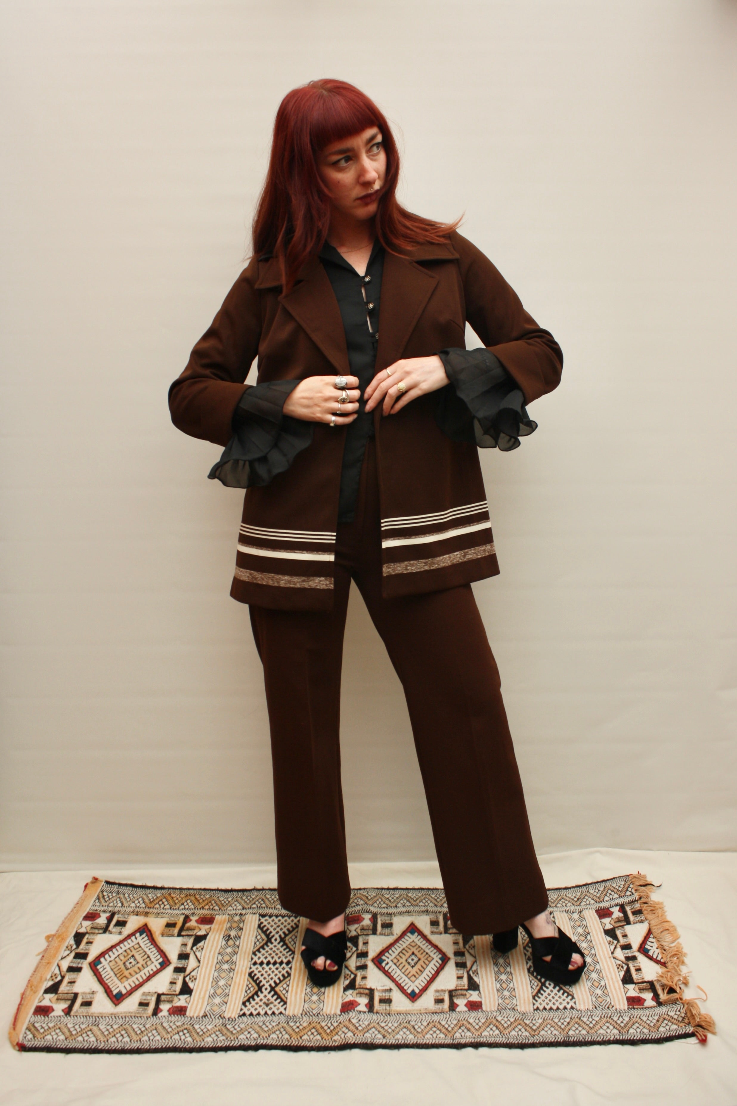 Vintage 70s Chocolate Suit