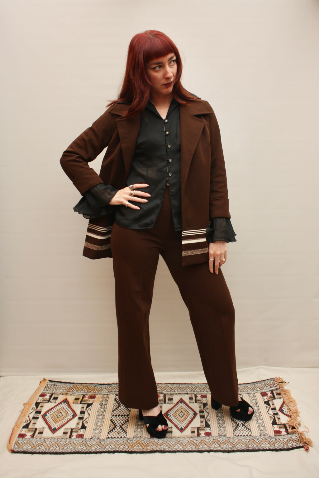 Vintage 70s Chocolate Suit