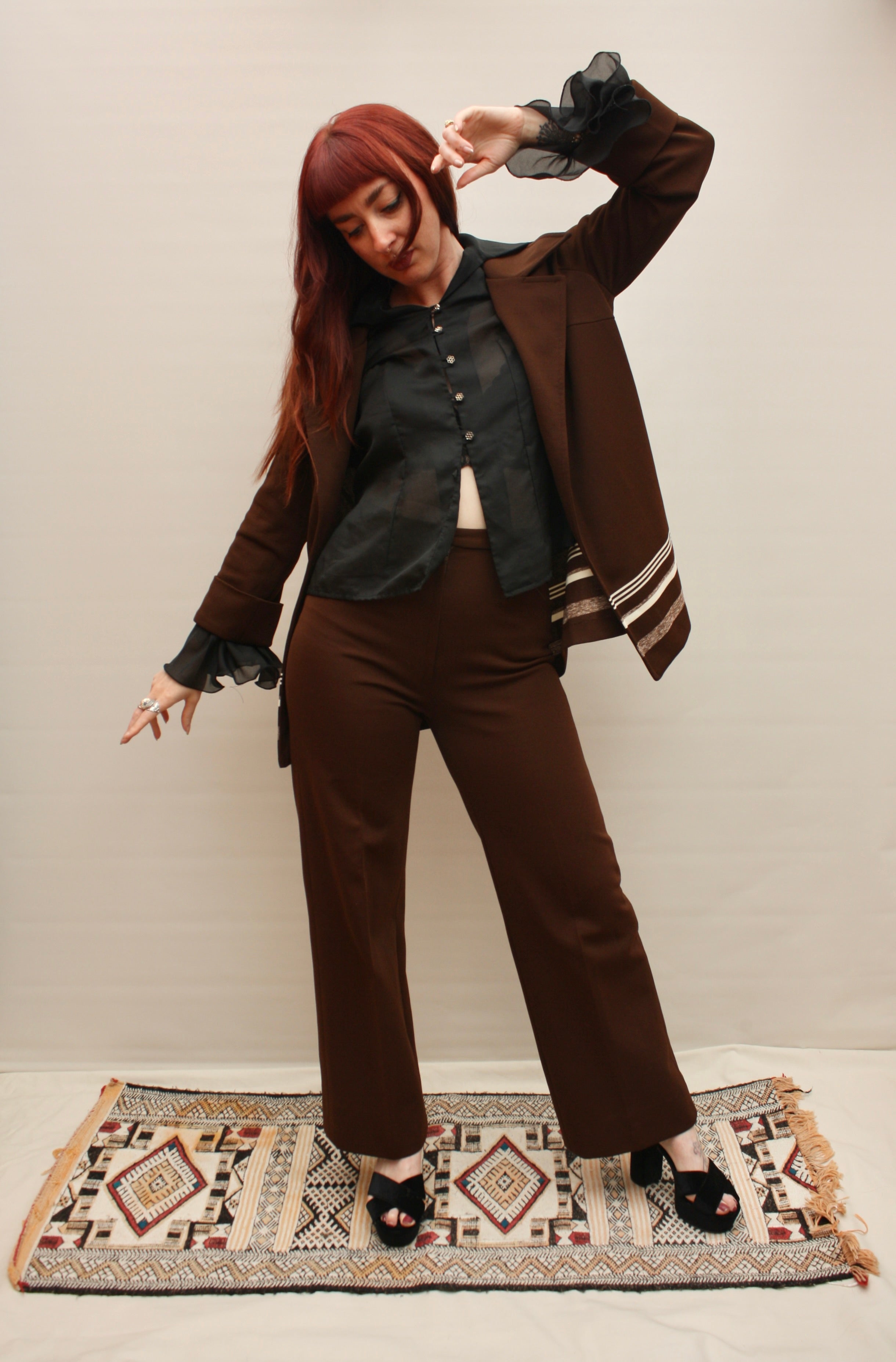 Vintage 70s Chocolate Suit