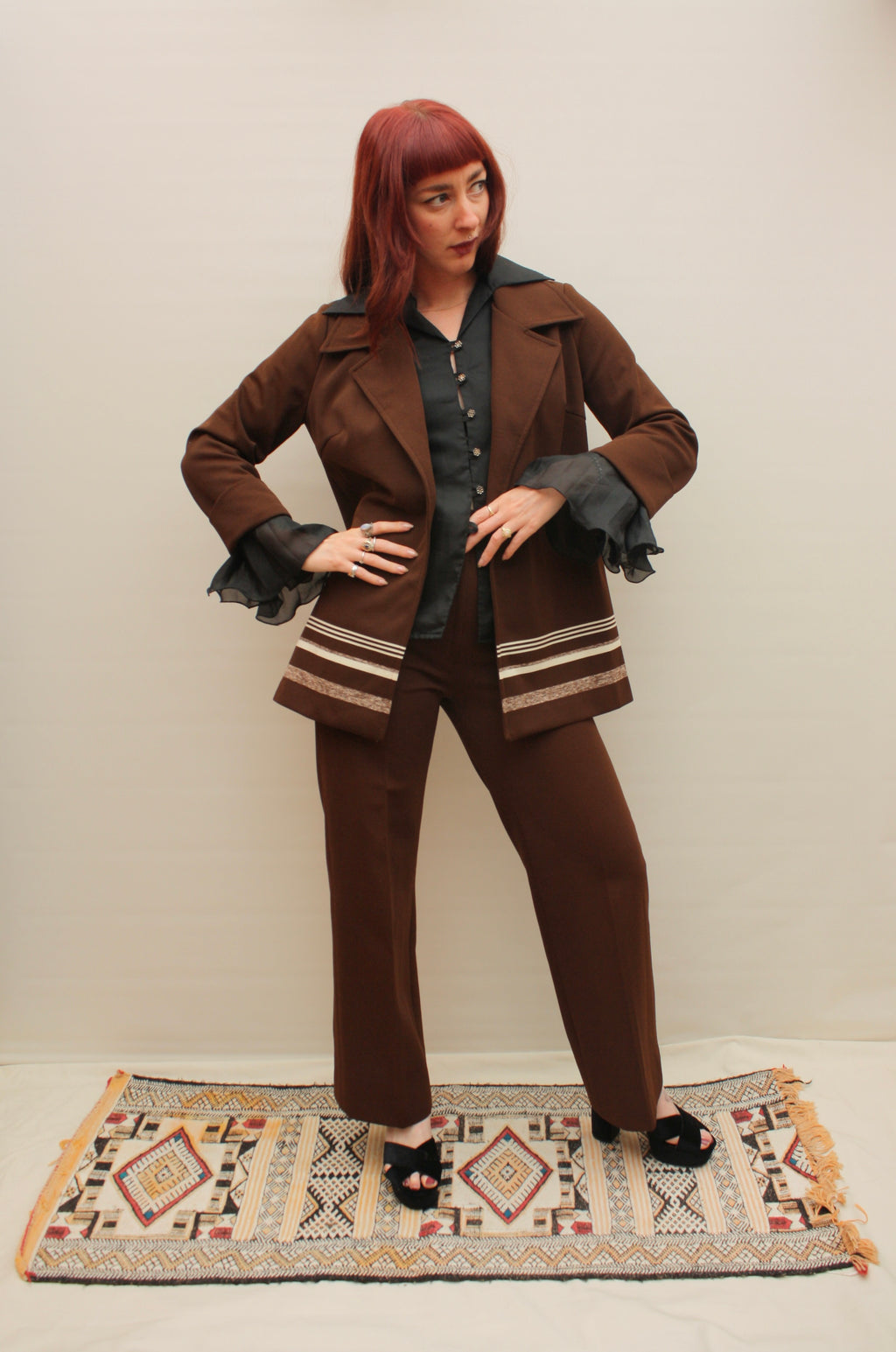 Vintage 70s Chocolate Suit