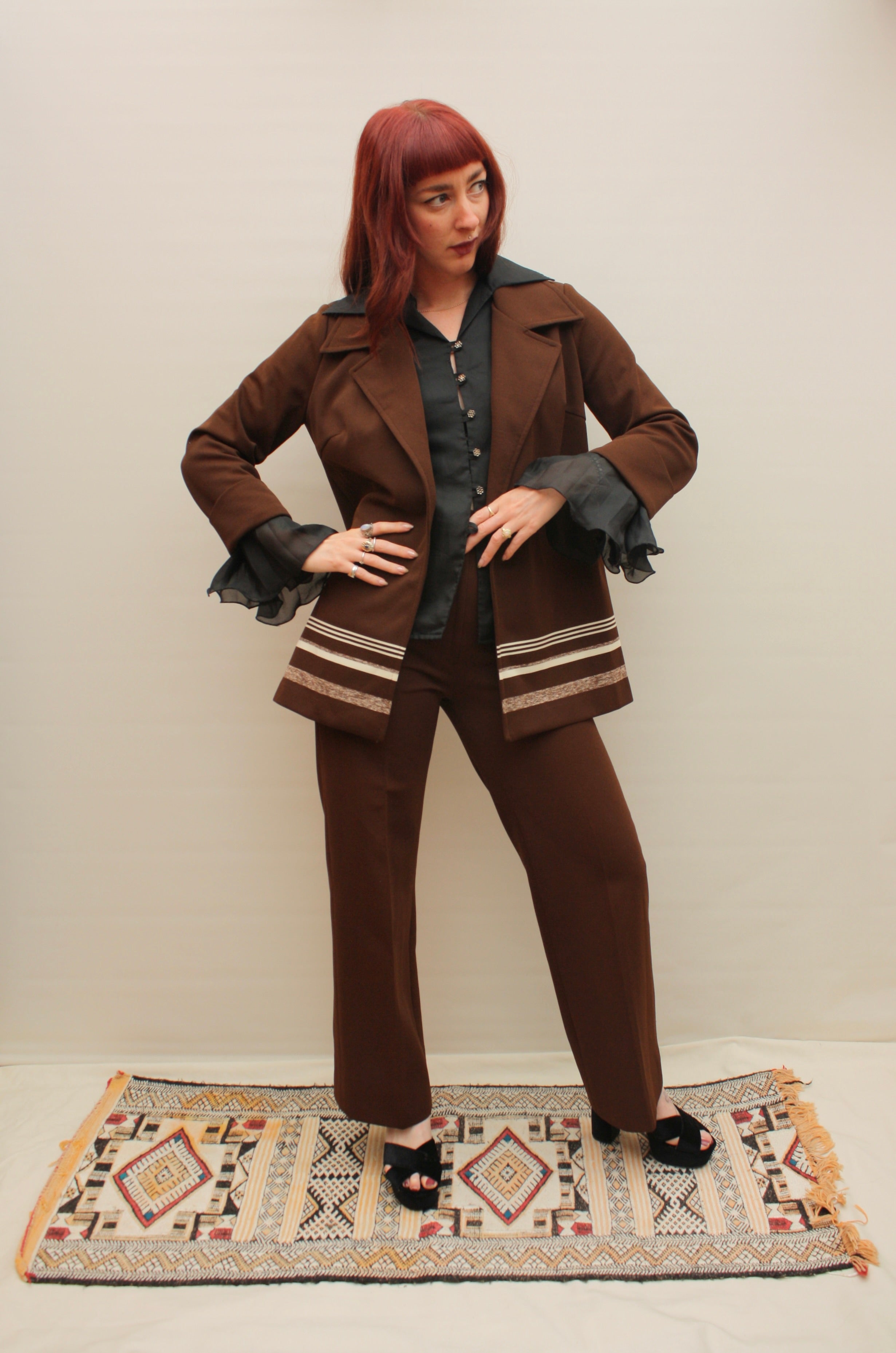 Vintage 70s Chocolate Suit